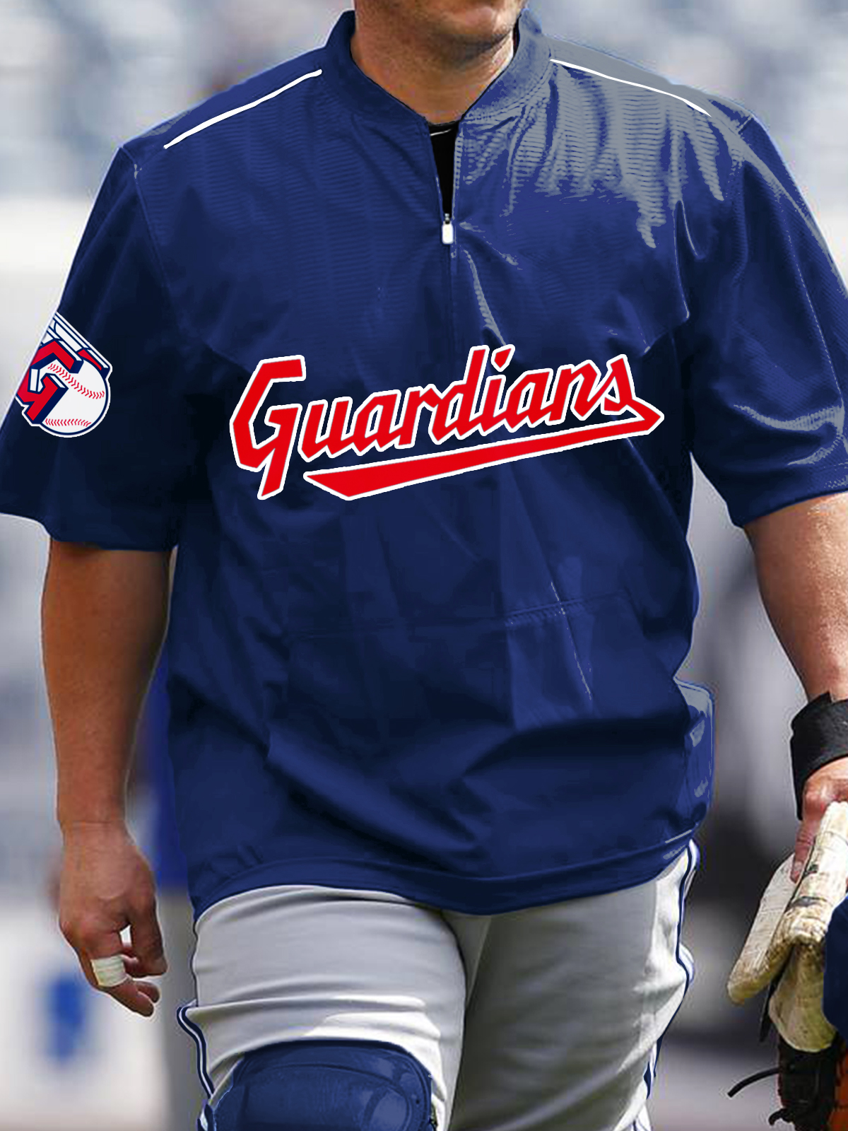 Cleveland Guardians Short Sleeve Zip Sweatshirt