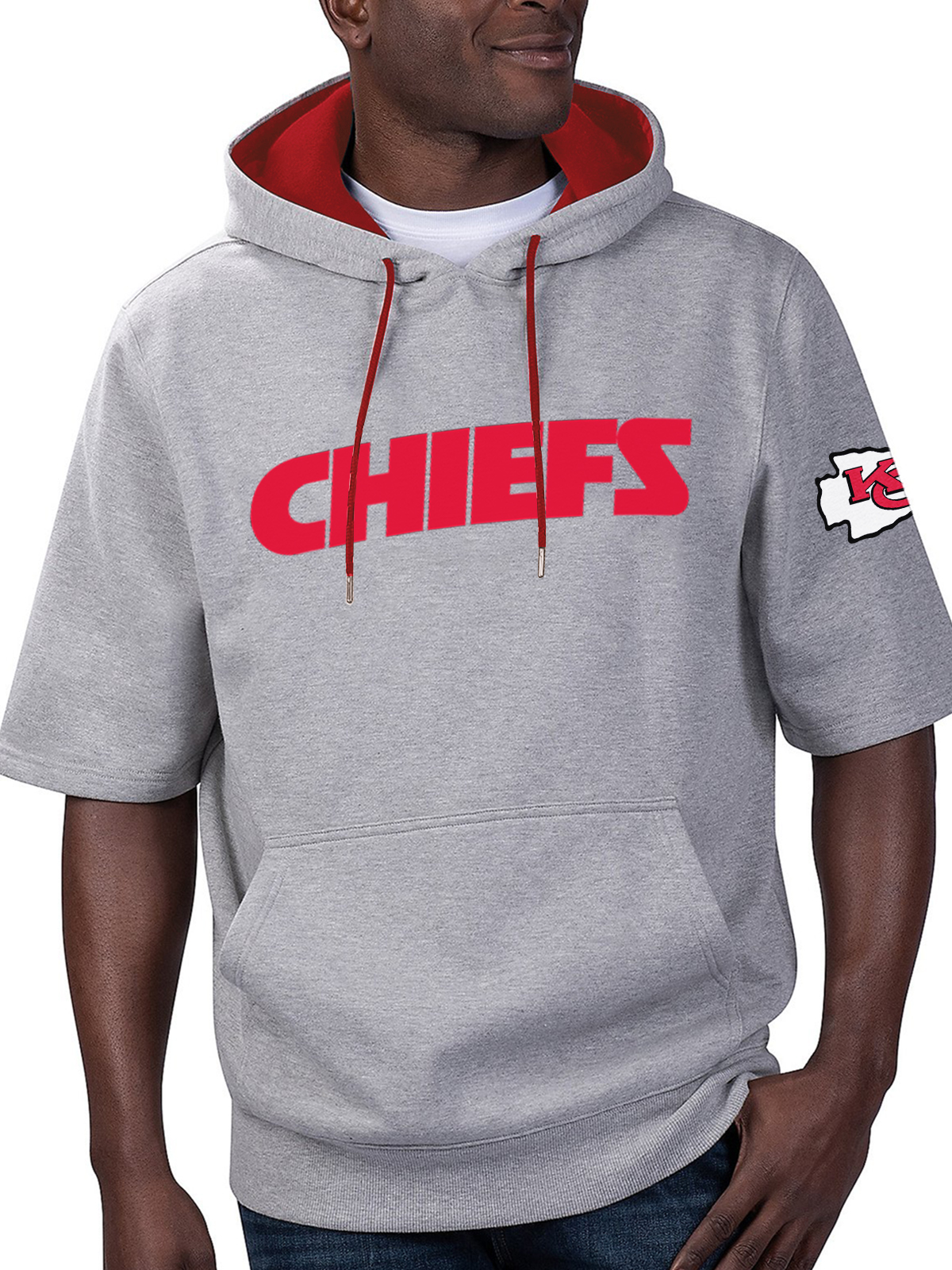 KANSAS CITY CHIEFS Short Sleeve Hooded Sweatshirt