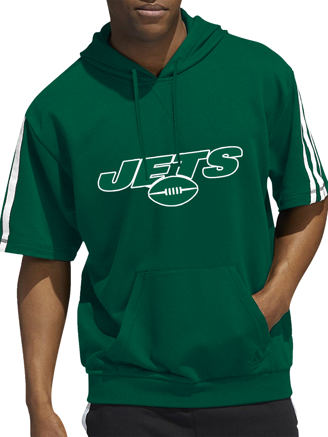 New York Jets Short Sleeve Hooded Sweatshirt