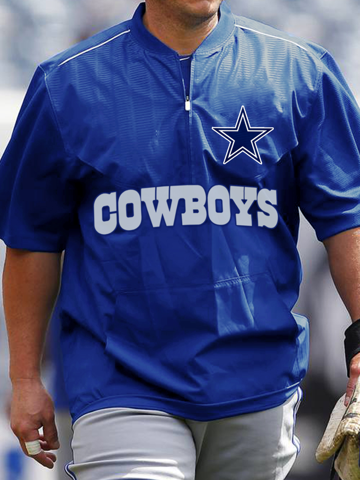 Dallas Cowboys Short Sleeve Zip Sweatshirt