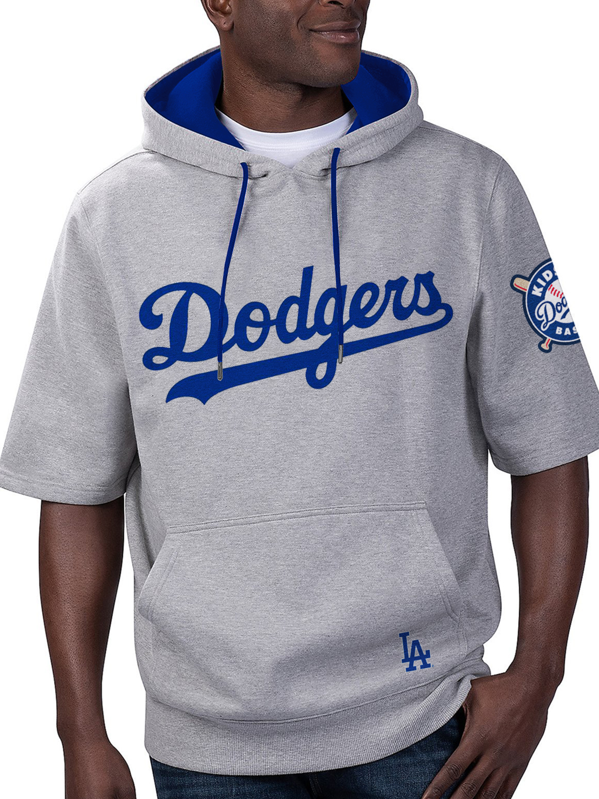 Los Angeles Dodgers Fashion Short Sleeve Hooded Sweatshirt