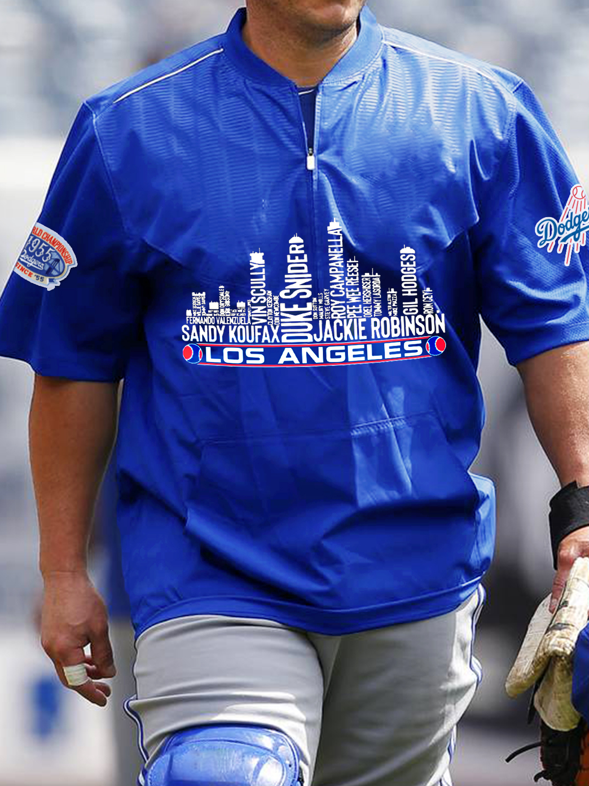 Los Angeles Dodgers Short Sleeve Zip Sweatshirt