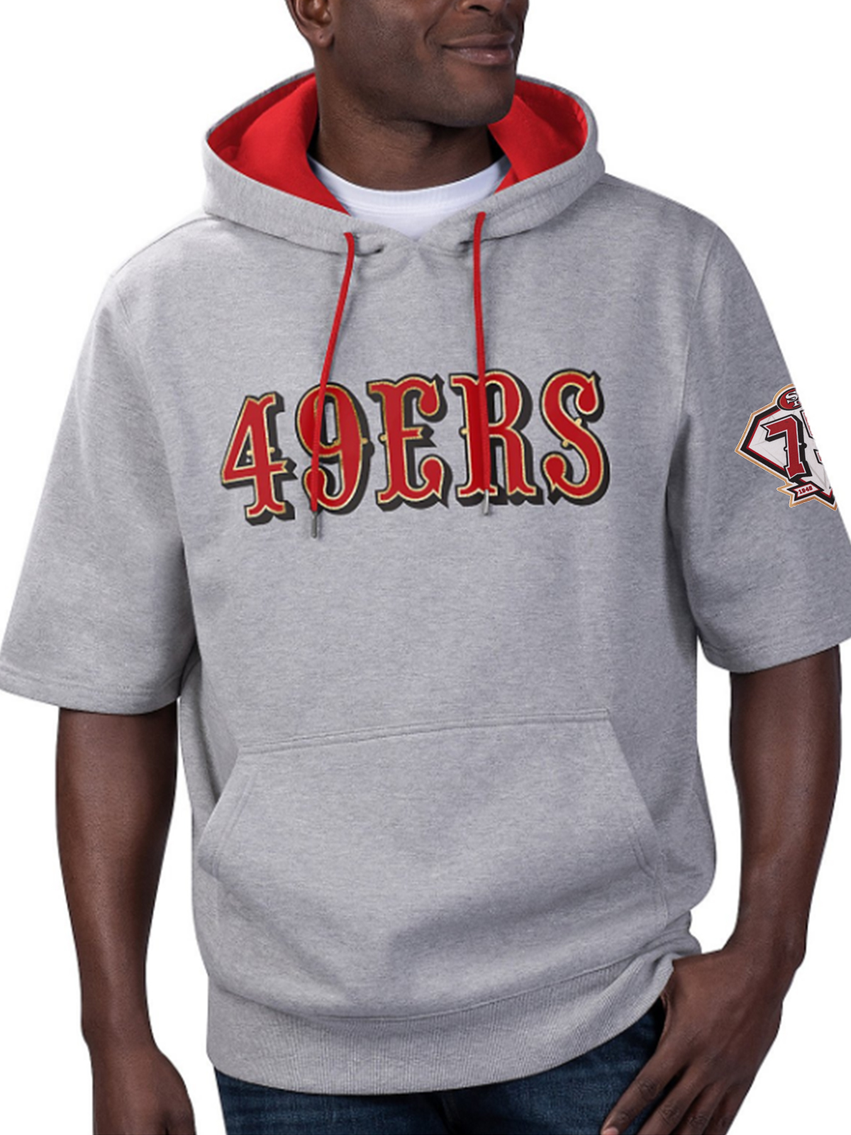 San Francisco 49ers Short Sleeve Hooded Sweatshirt