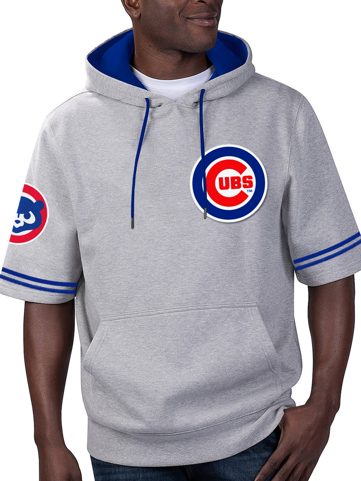 Chicago Cubs Fashion Short Sleeve Hooded Sweatshirt