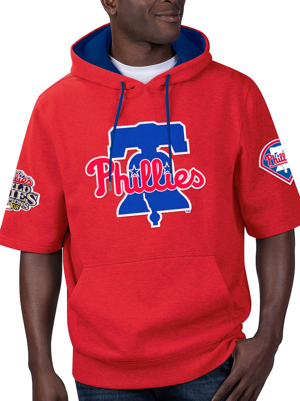 Philadelphia Phillies Fashion Short Sleeve Hooded Sweatshirt