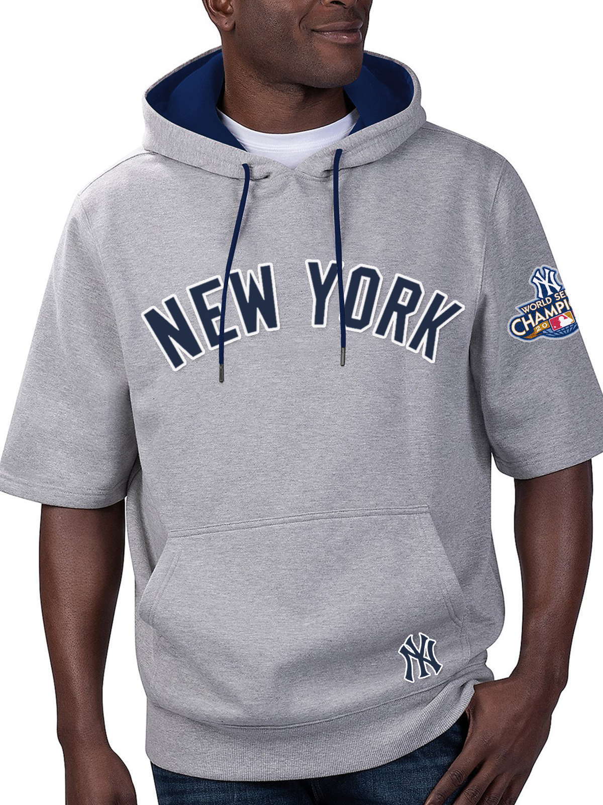 New York Yankees Fashion Short Sleeve Hooded Sweatshirt