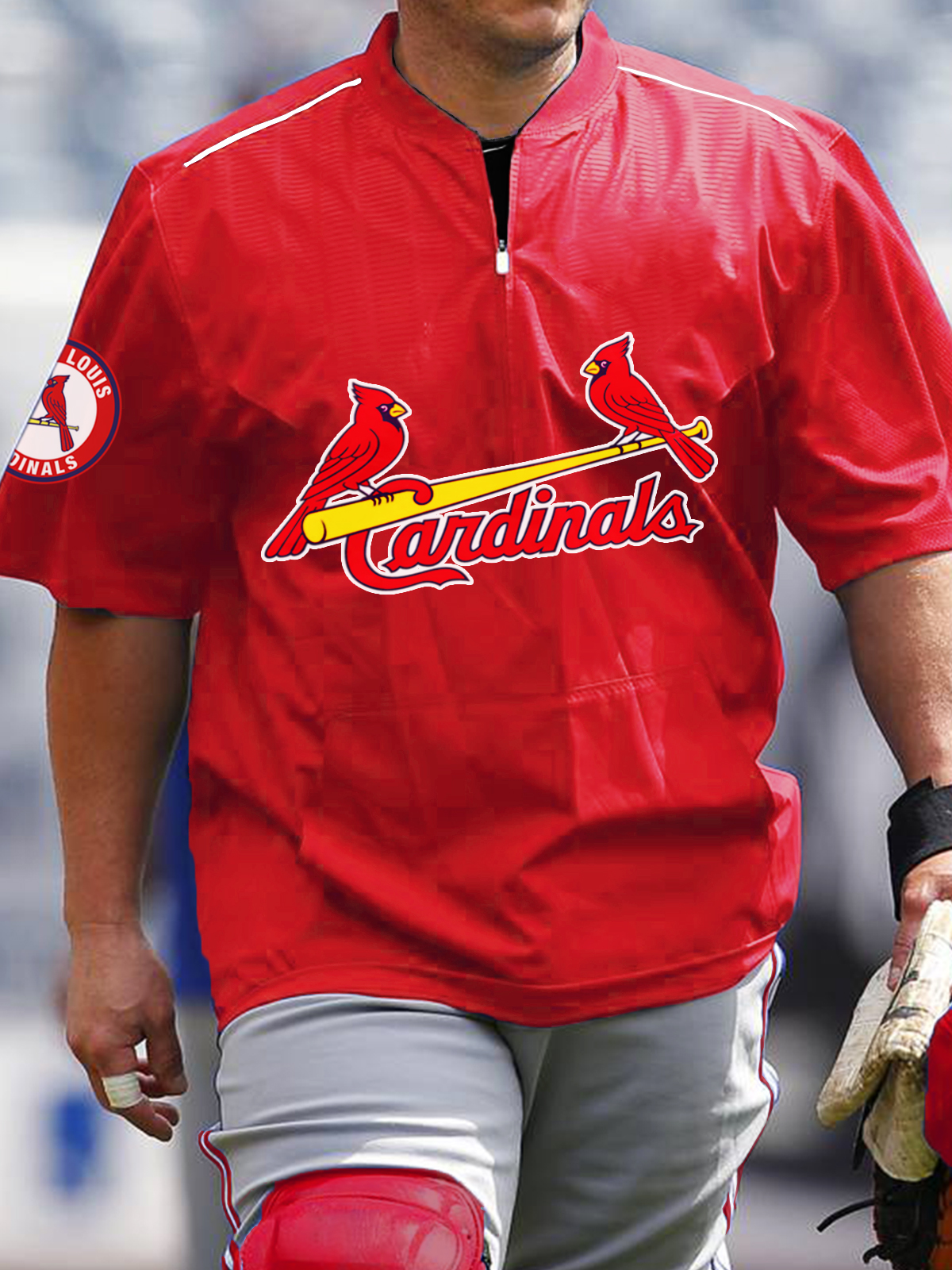 St. Louis Cardinals Short Sleeve Zip Sweatshirt