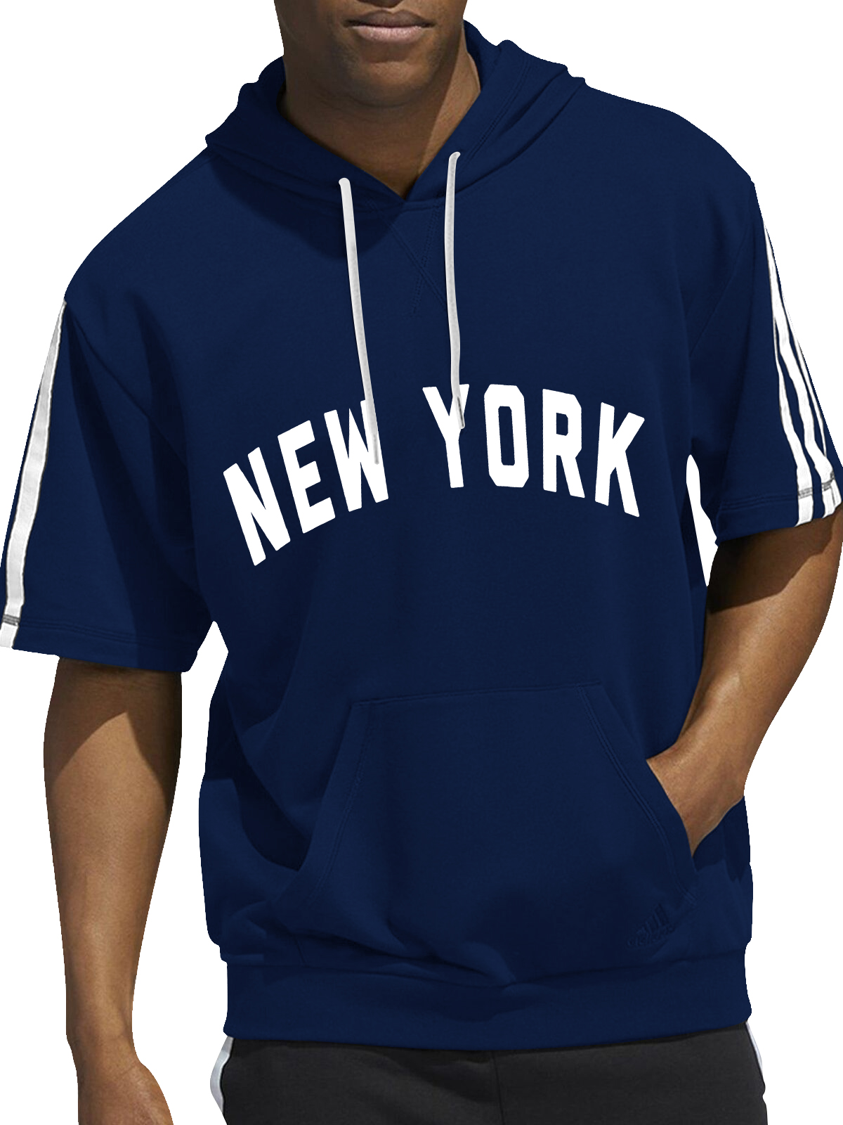 New York Yankees Short Sleeve Hooded Sweatshirt