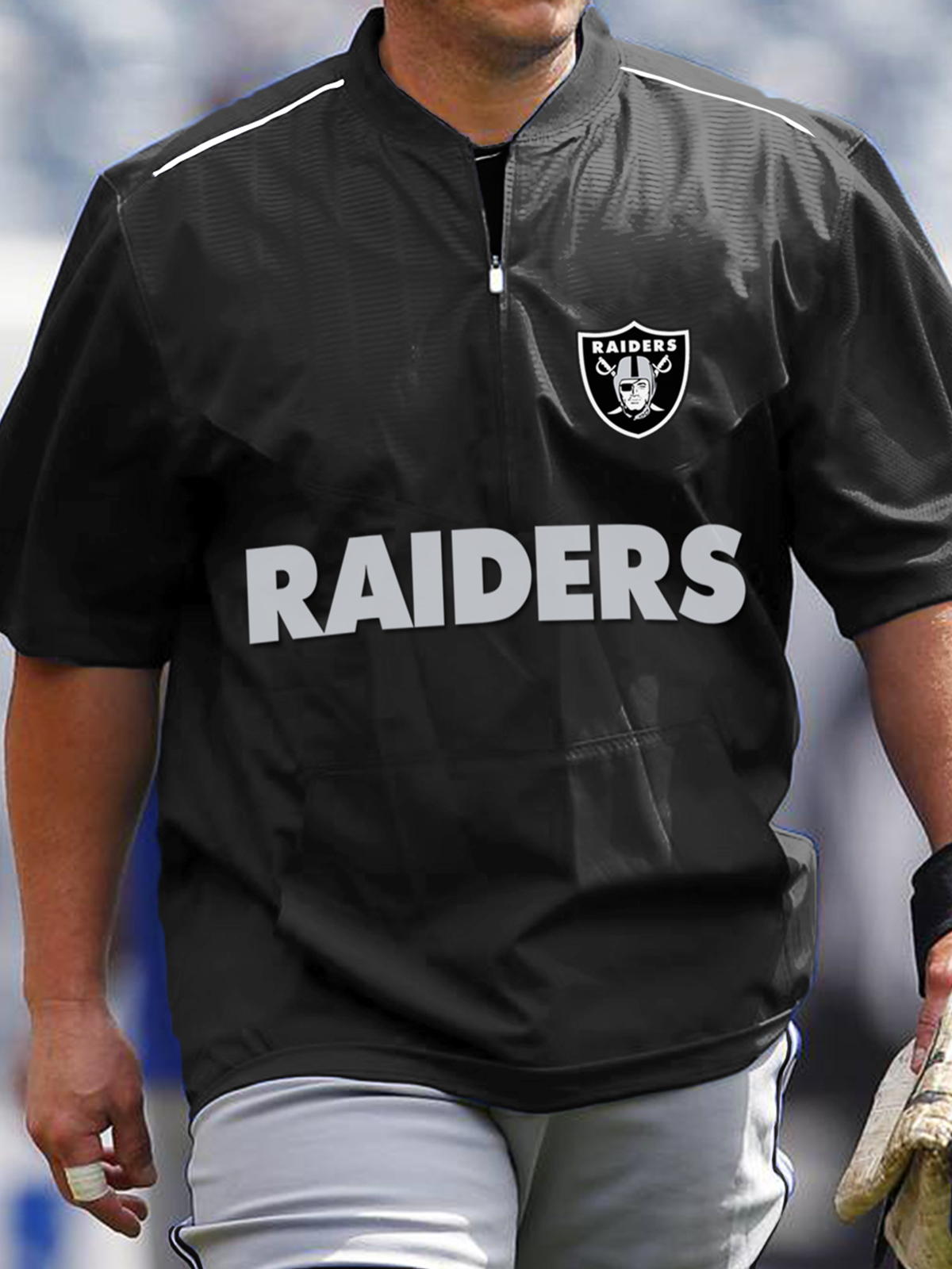 LAS VEGAS RAIDERS Short Sleeve Zip Sweatshirt