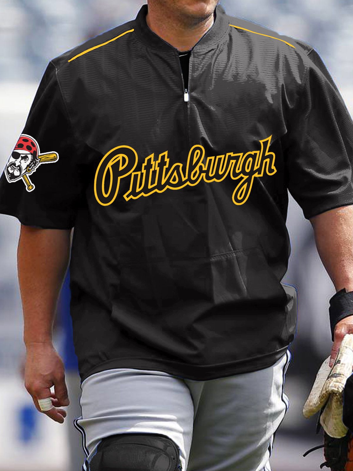 Pittsburgh Pirates Short Sleeve Zip Sweatshirt