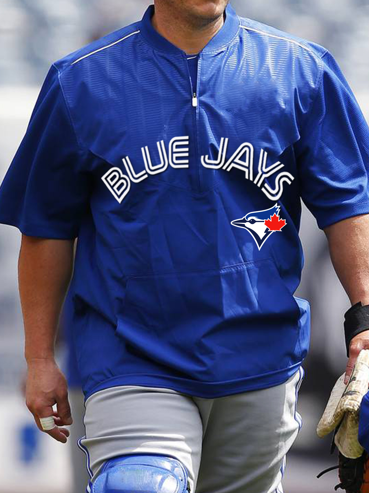 Toronto Blue Jays Short Sleeve Zip Sweatshirt