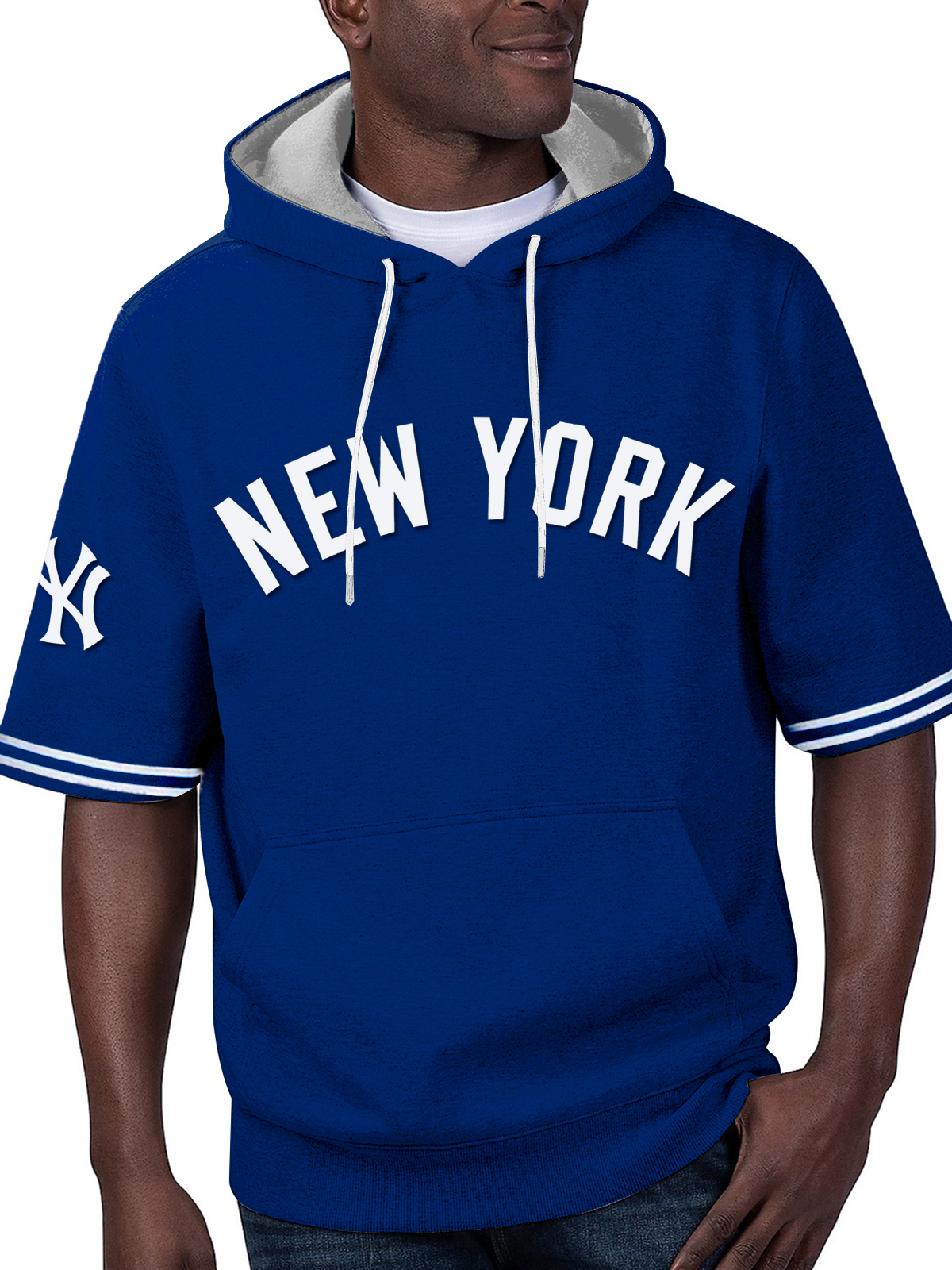 New York Yankees Short Sleeve Hooded Sweatshirt