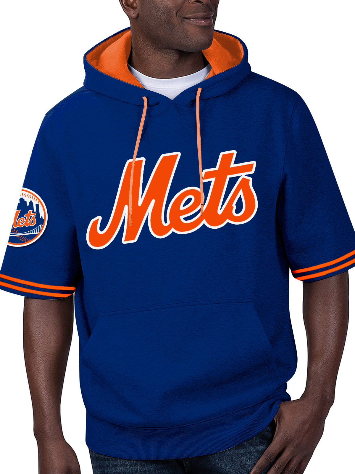 New York Mets Short Sleeve Hooded Sweatshirt