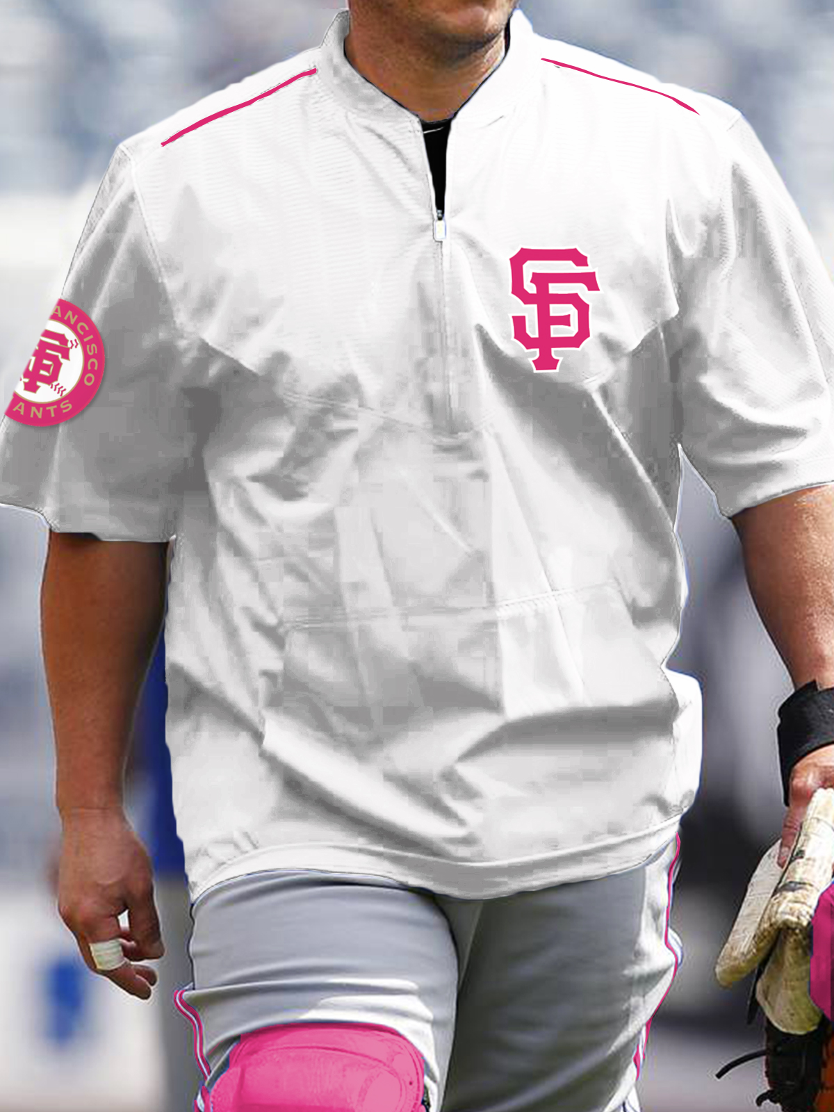 San Francisco Giants Fashion Short Sleeve Zip Sweatshirt