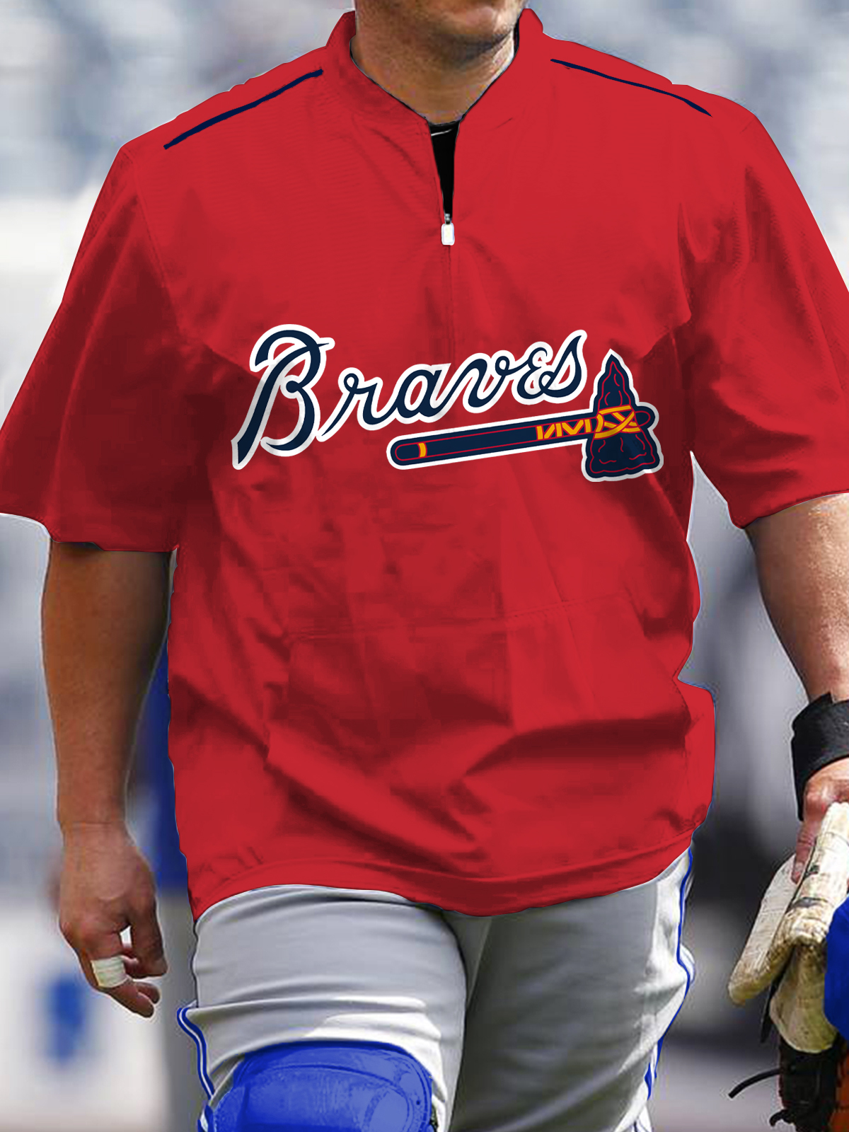 Atlanta Braves Short Sleeve Zip Sweatshirt