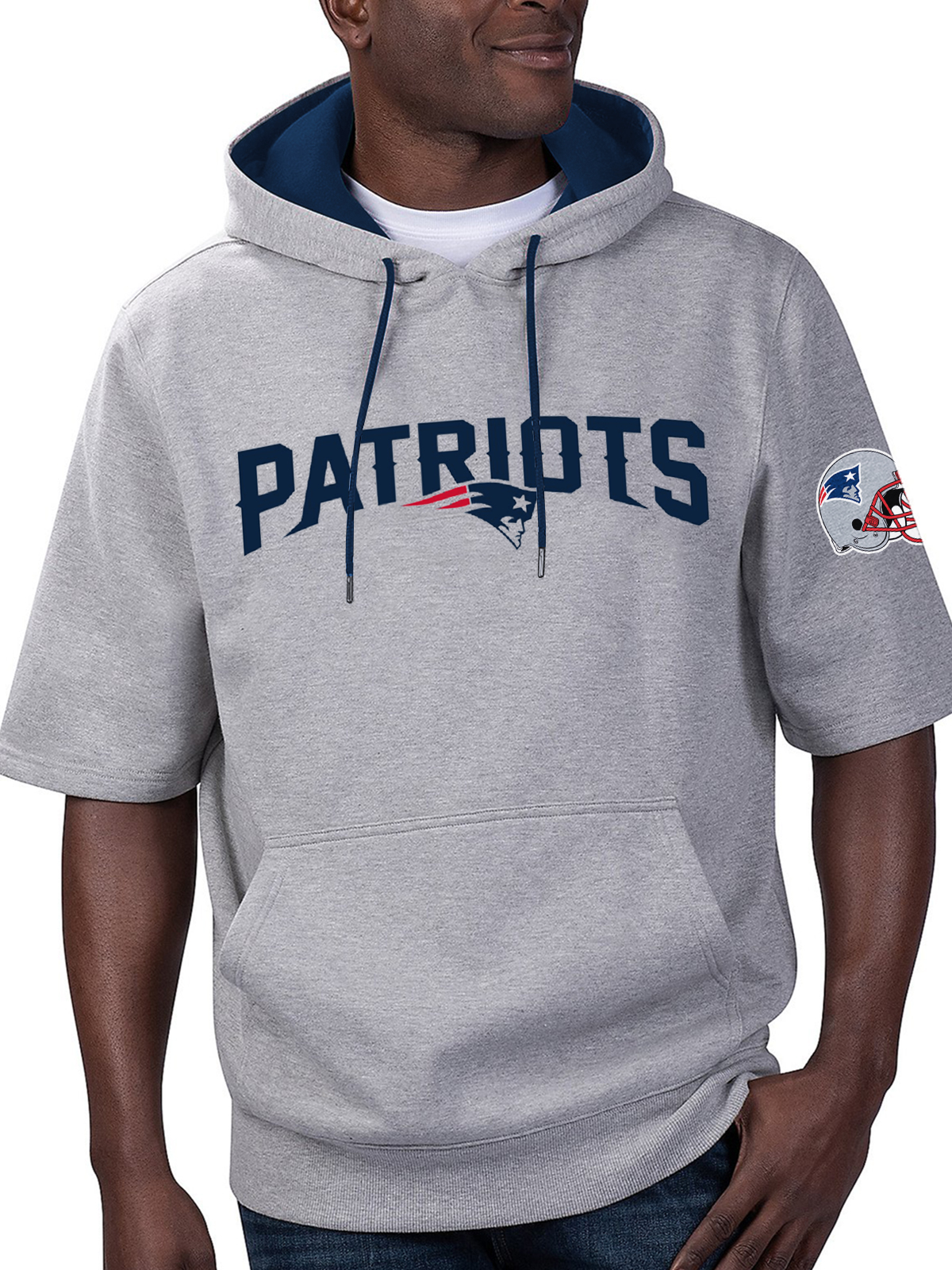 New England Patriots Short Sleeve Hooded Sweatshirt