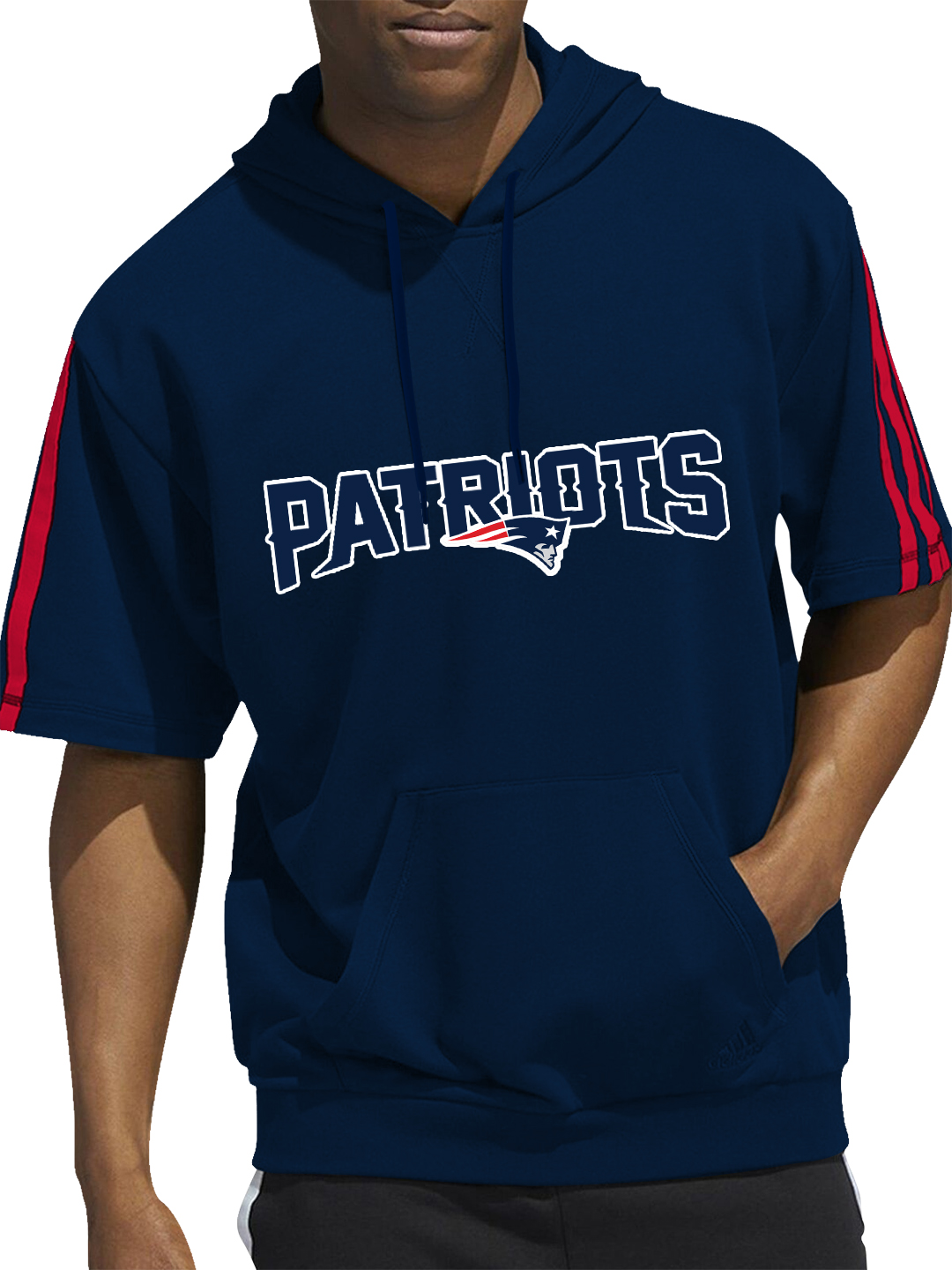 New England Patriots Short Sleeve Hooded Sweatshirt