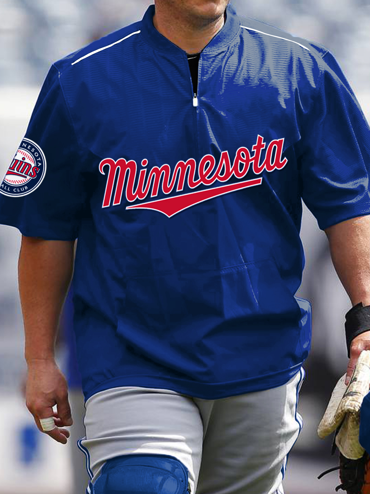 Minnesota Twins Short Sleeve Zip Sweatshirt