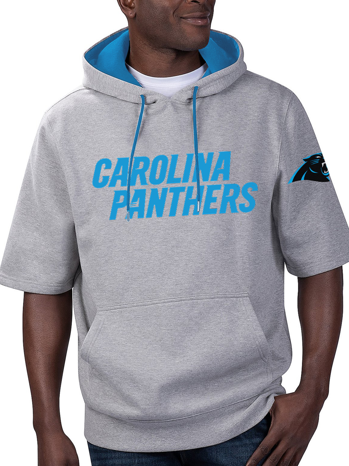 Carolina Panthers Short Sleeve Hooded Sweatshirt