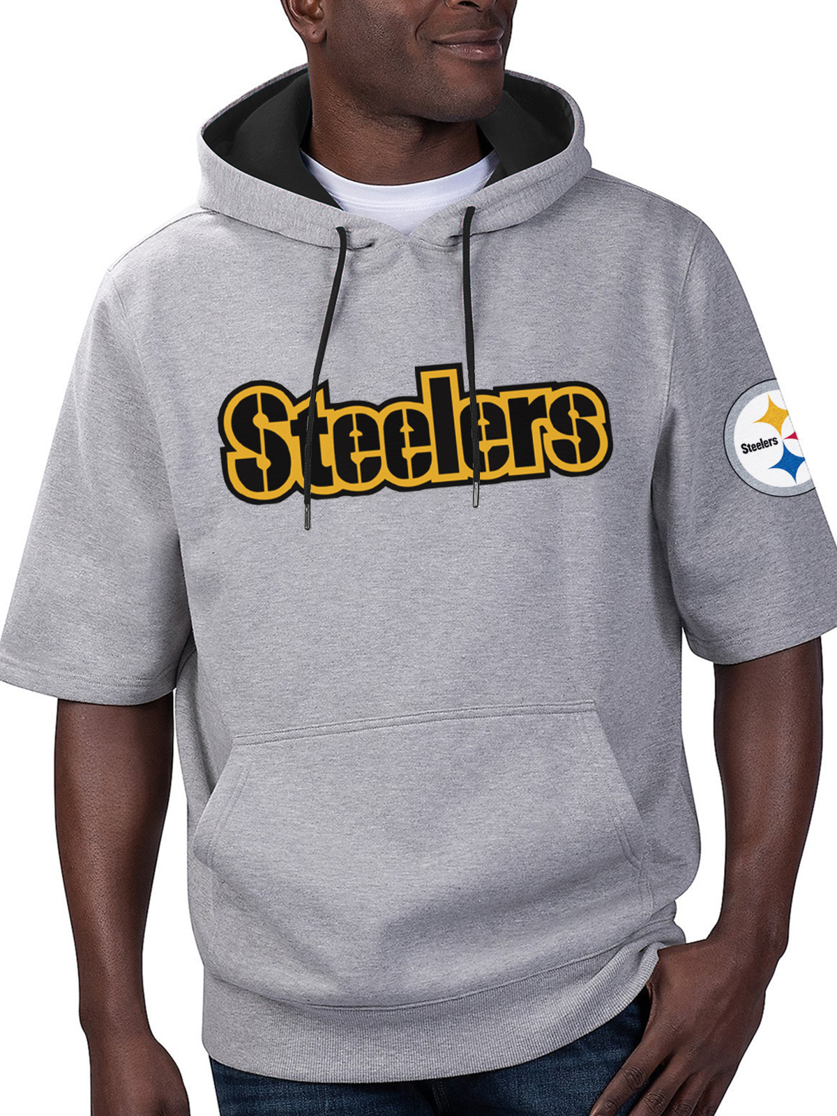 Pittsburgh Steelers Short Sleeve Hooded Sweatshirt
