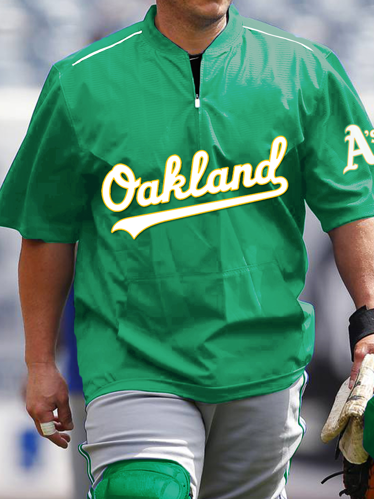 Oakland Athletics Short Sleeve Zip Sweatshirt