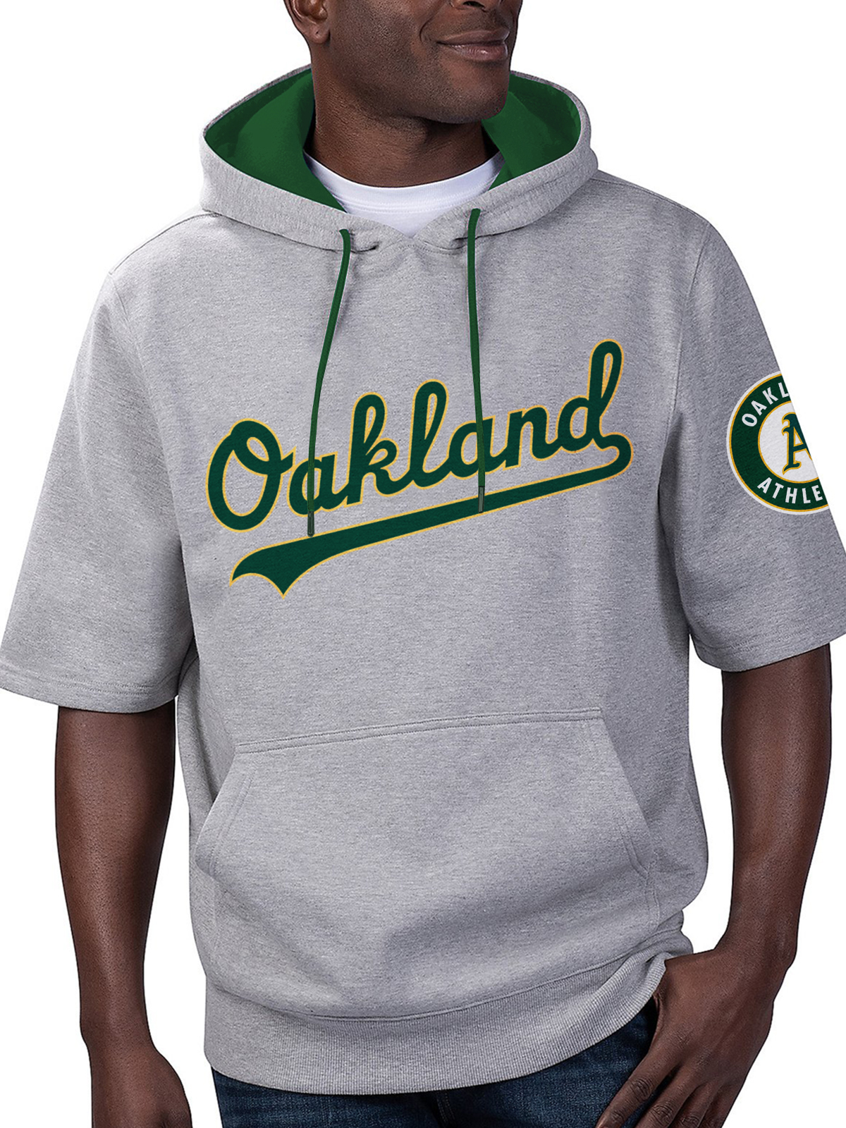 Oakland Athletics Fashion Short Sleeve Hooded Sweatshirt