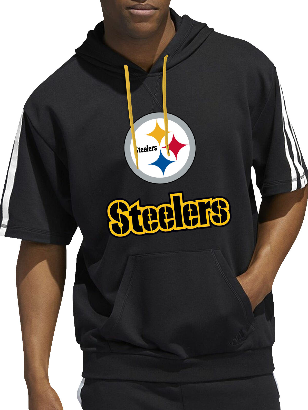 Pittsburgh Steelers Short Sleeve Hooded Sweatshirt