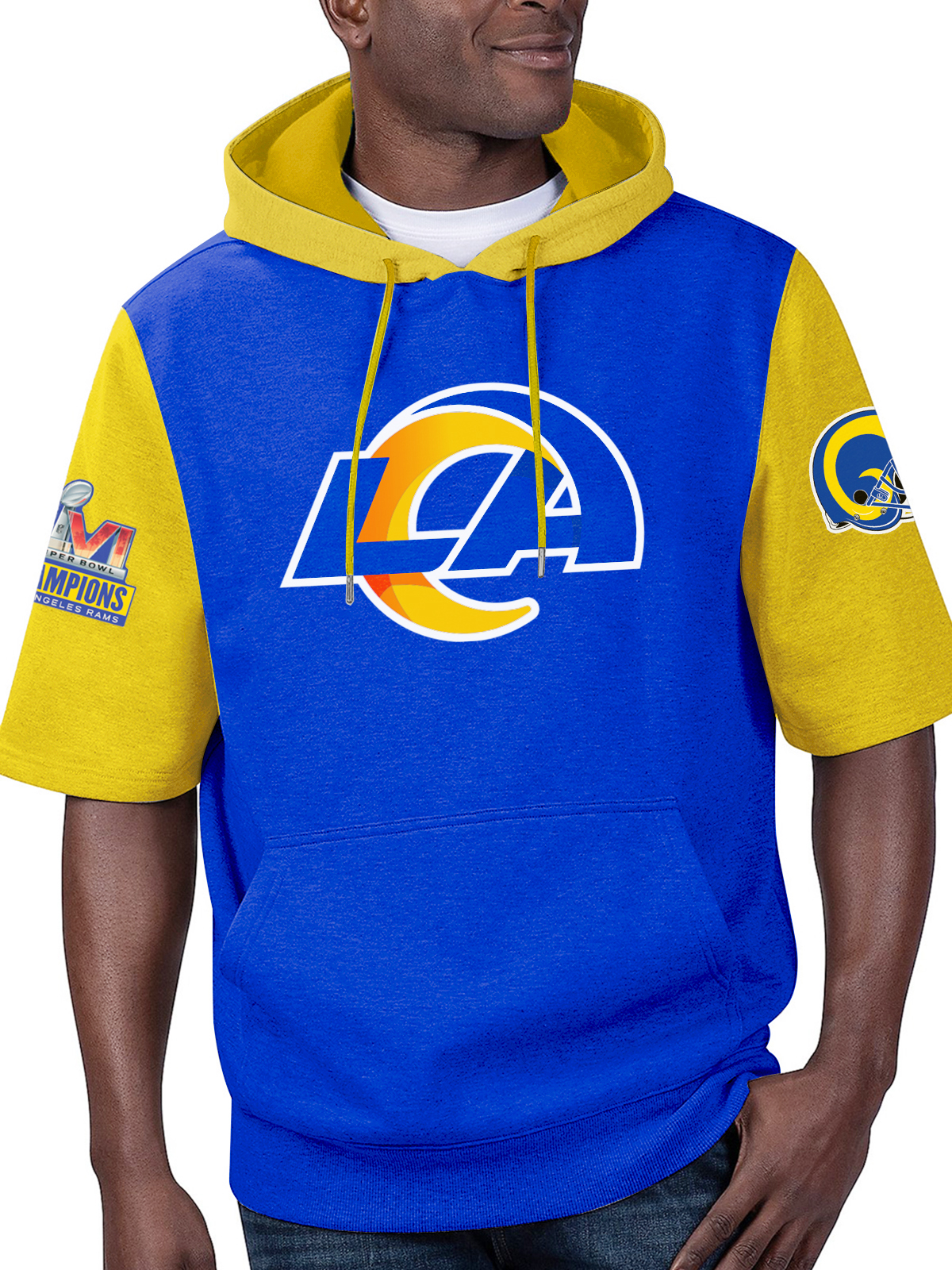 Los Angeles Rams Short Sleeve Hooded Sweatshirt