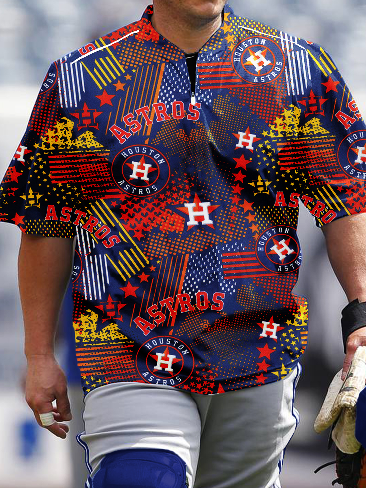 Houston Astros Short Sleeve Zip Sweatshirt