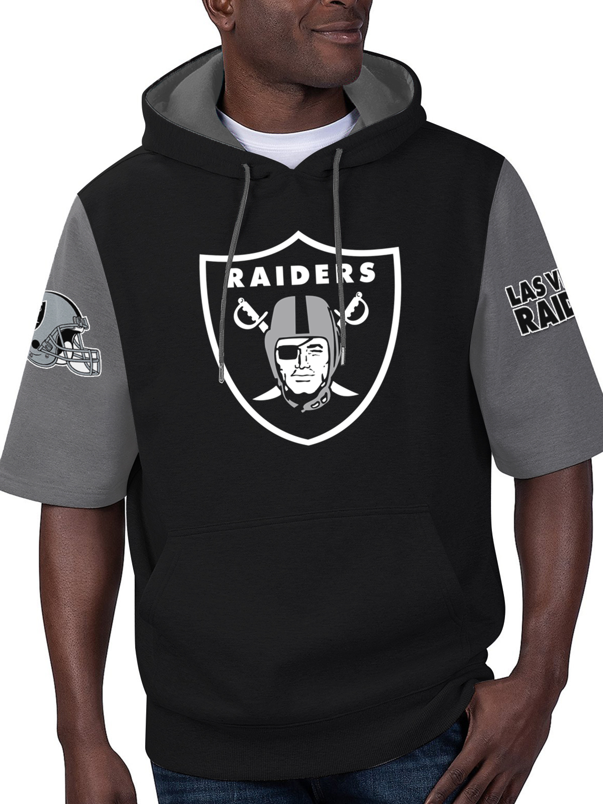 LAS VEGAS RAIDERS Short Sleeve Hooded Sweatshirt