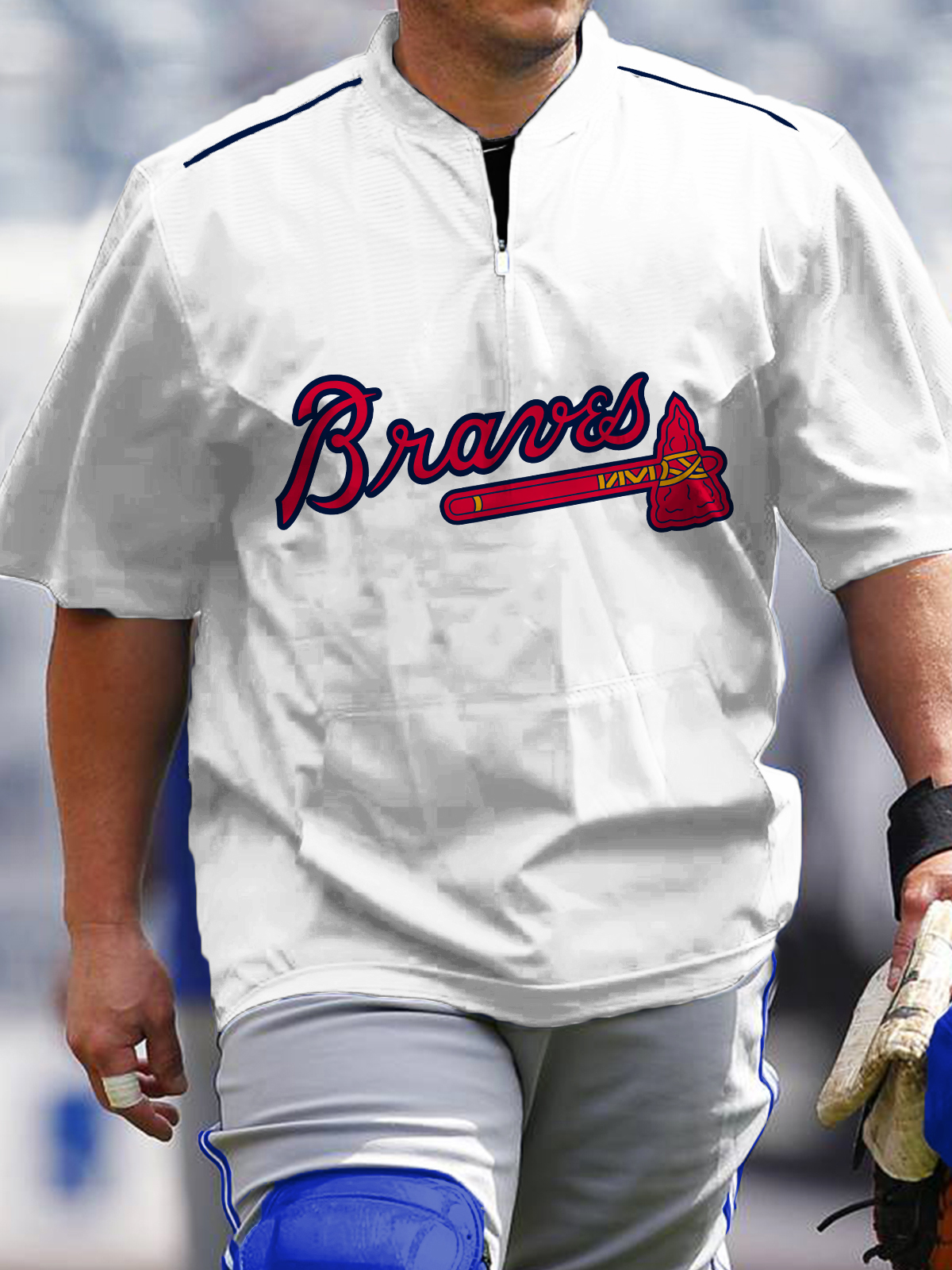 Atlanta Braves Short Sleeve Zip Sweatshirt