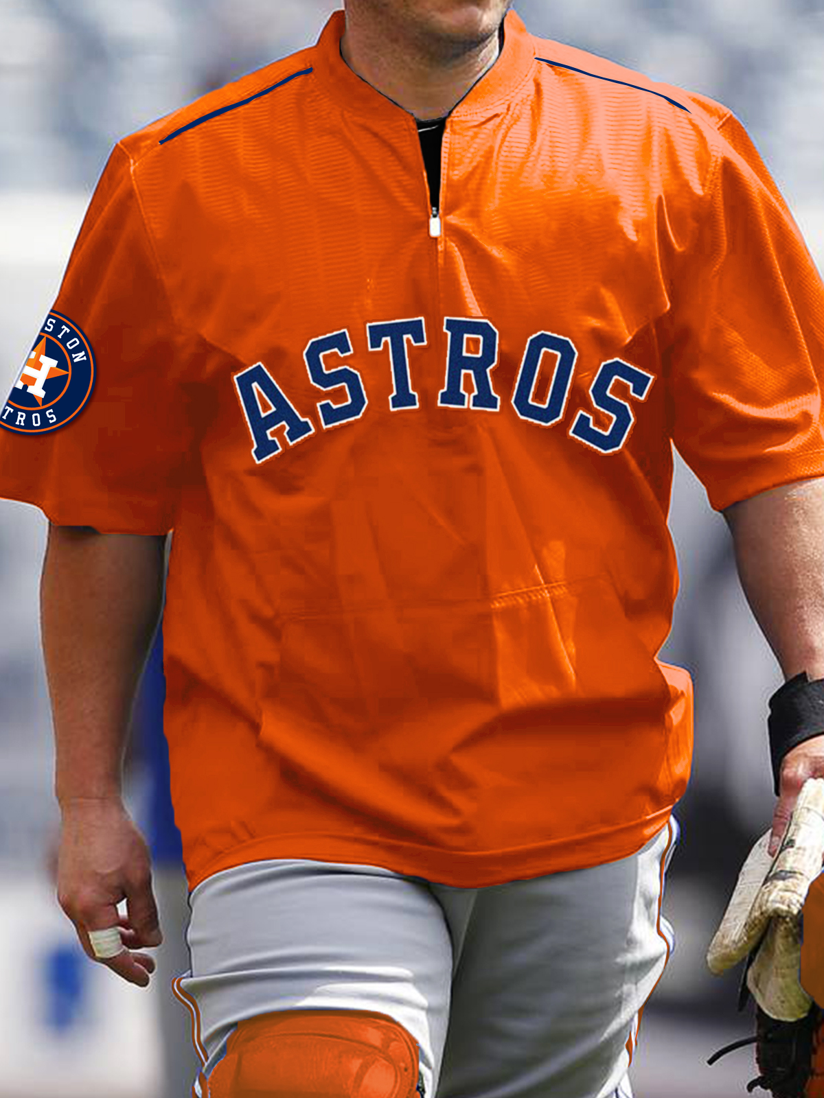 Houston Astros Short Sleeve Zip Sweatshirt