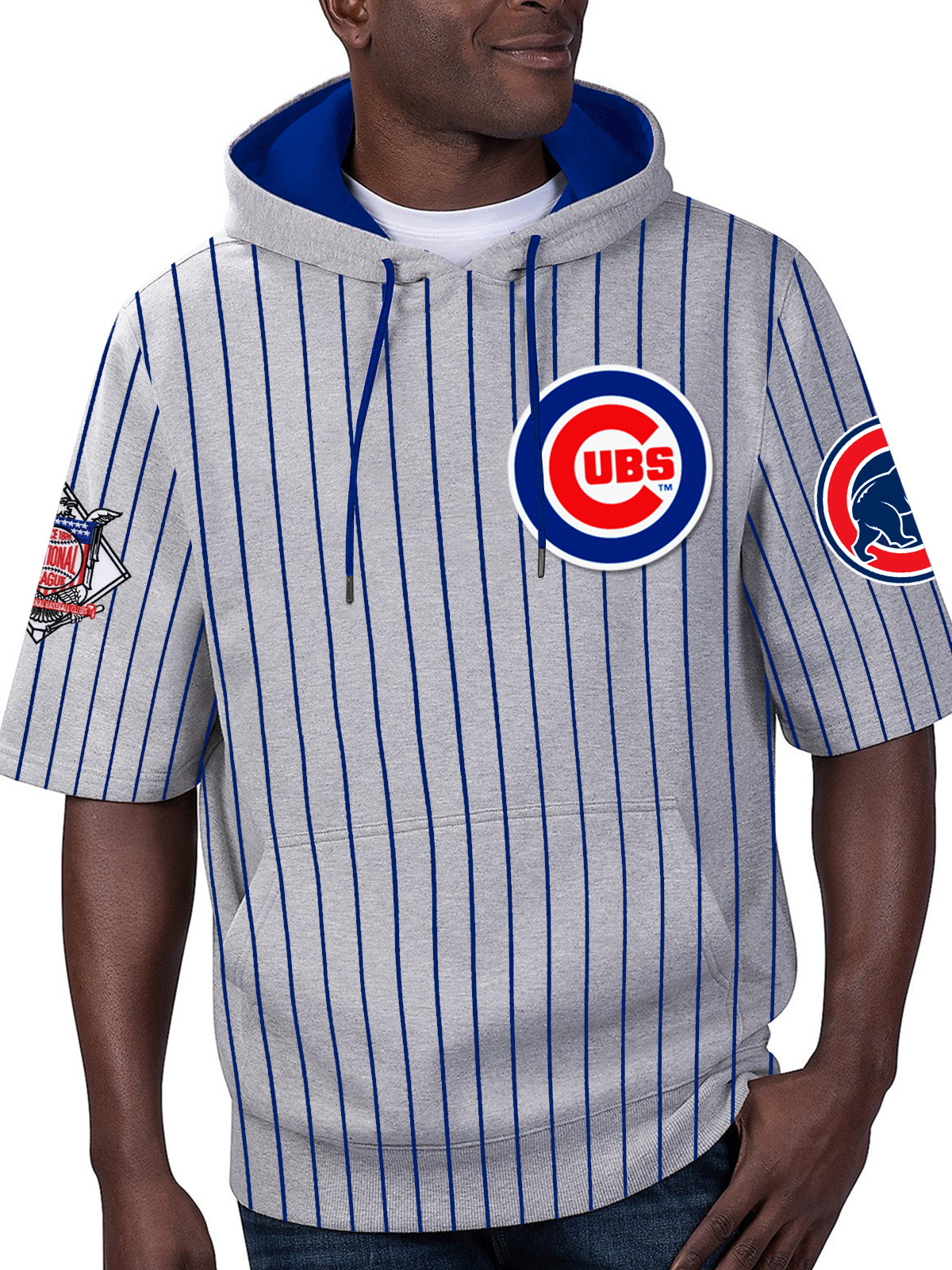 Chicago Cubs Fashion Short Sleeve Hooded Sweatshirt