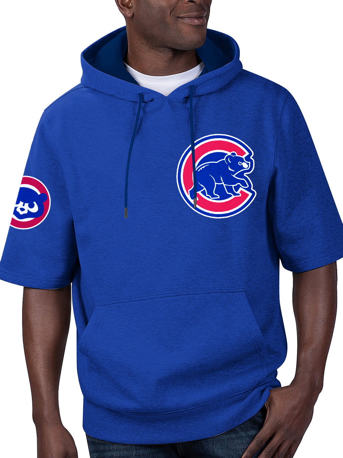 Chicago Cubs Fashion Short Sleeve Hooded Sweatshirt