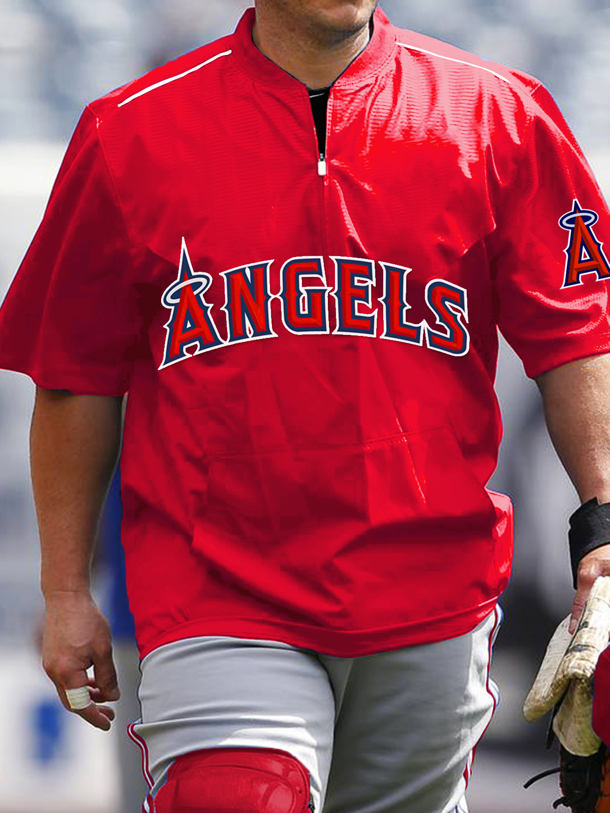 Los Angeles Angels Short Sleeve Zip Sweatshirt