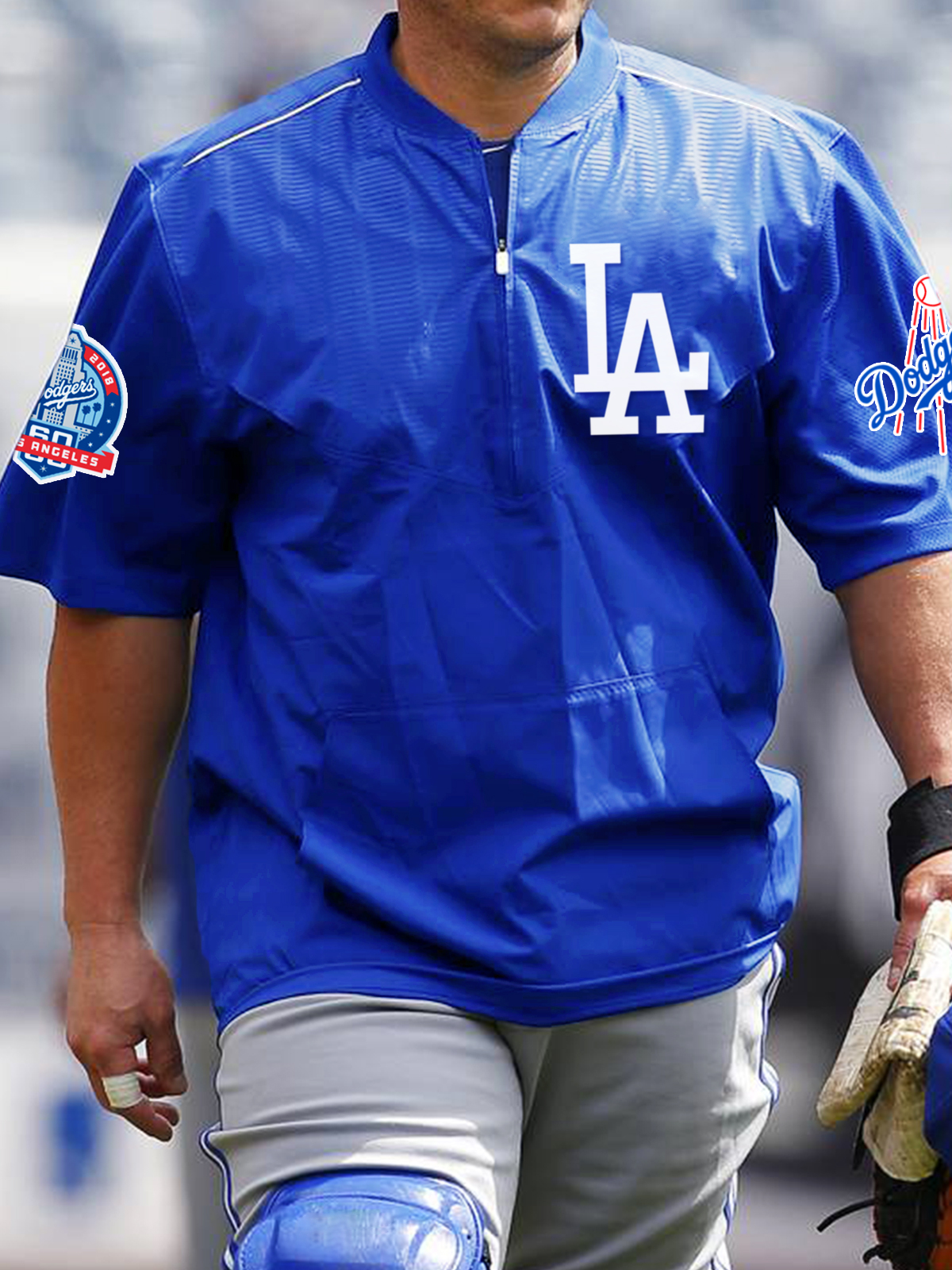 Los Angeles Dodgers Short Sleeve Zip Sweatshirt