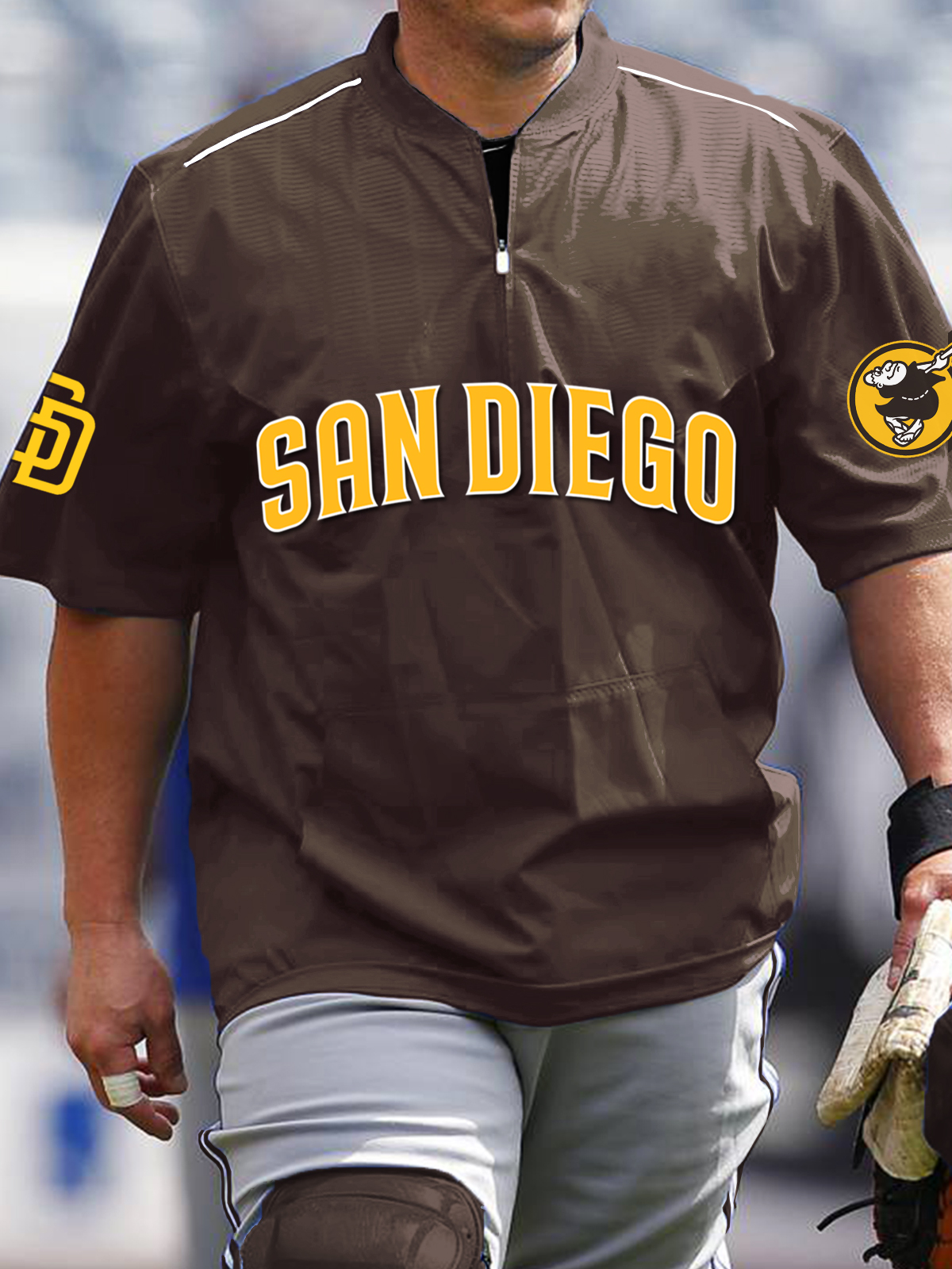 San Diego Padres Short Sleeve Zip Sweatshirt