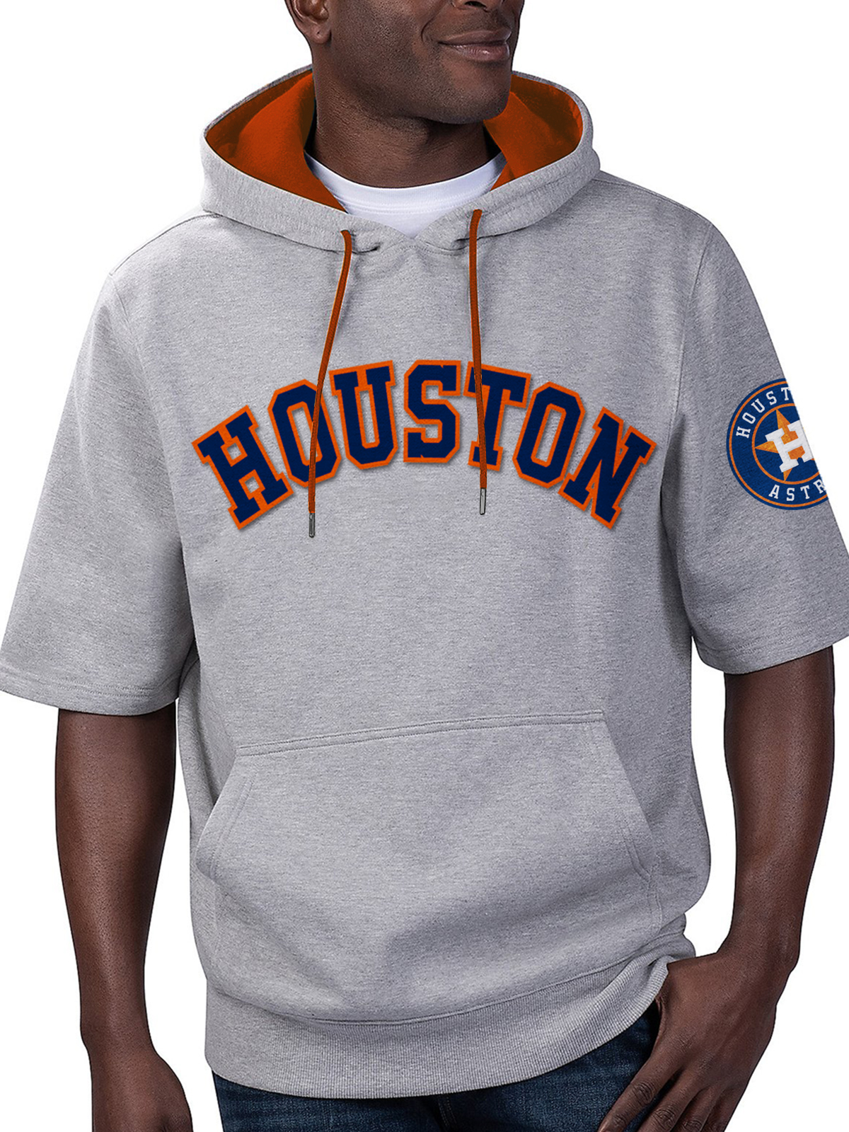 Houston Astros Fashion Short Sleeve Hooded Sweatshirt