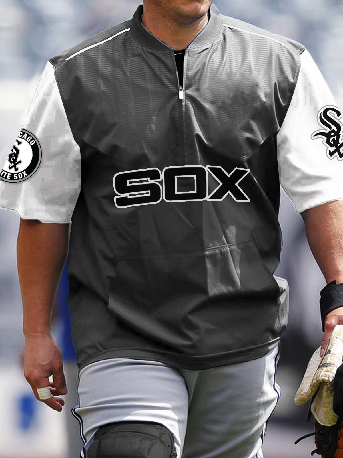 Chicago White Sox Short Sleeve Zip Sweatshirt