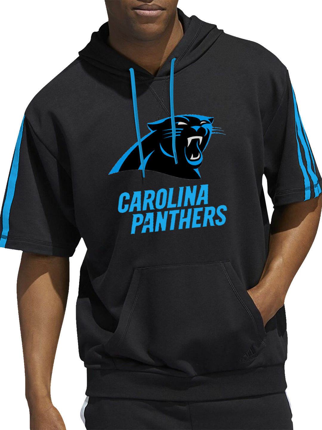 Carolina Panthers Short Sleeve Hooded Sweatshirt