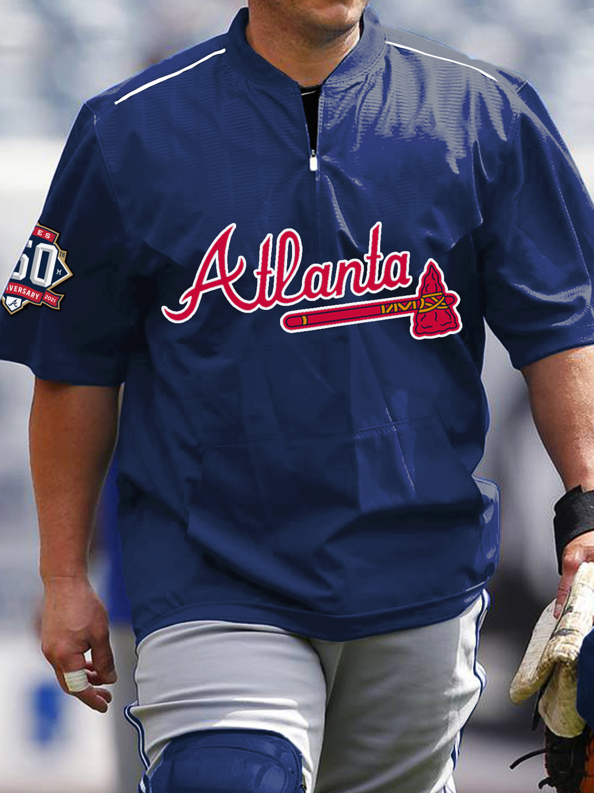 Atlanta Braves Short Sleeve Zip Sweatshirt