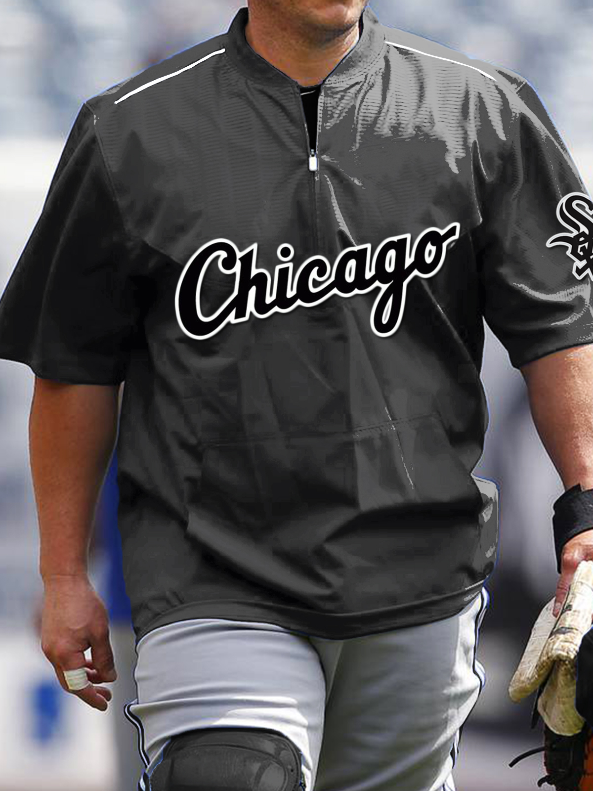 Chicago White Sox Short Sleeve Zip Sweatshirt