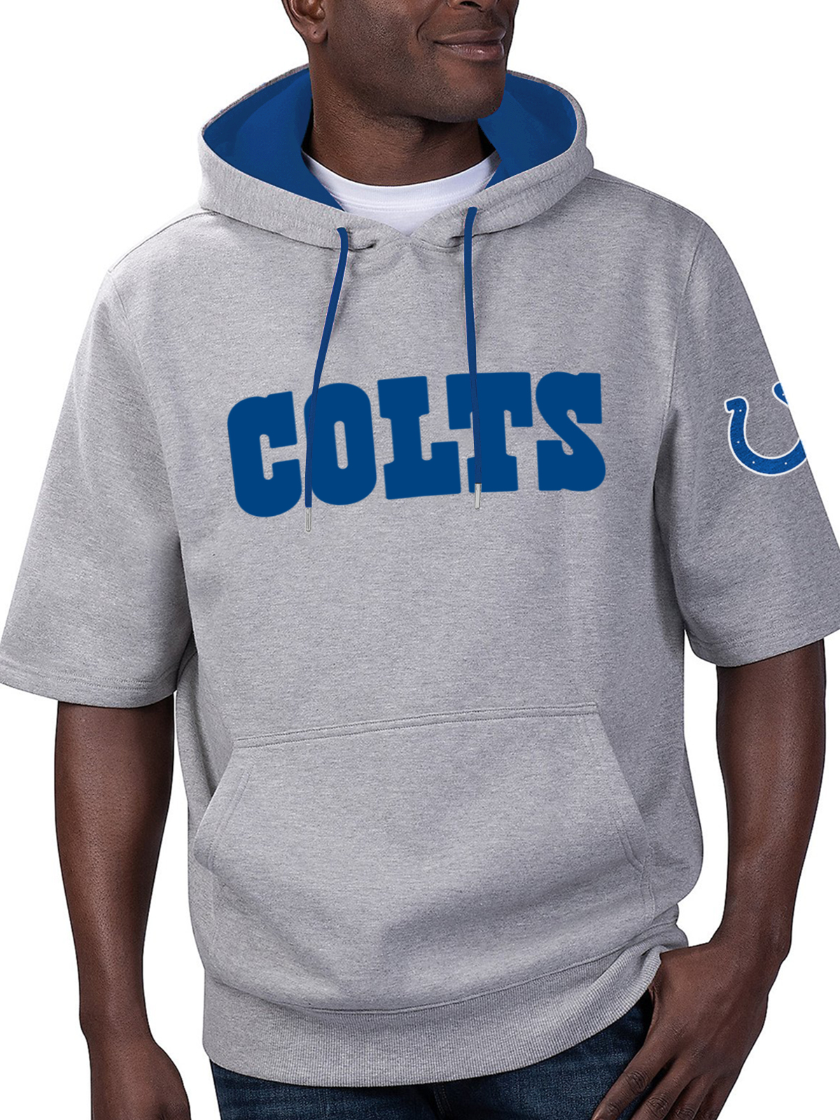 Indianapolis Colts Short Sleeve Hooded Sweatshirt