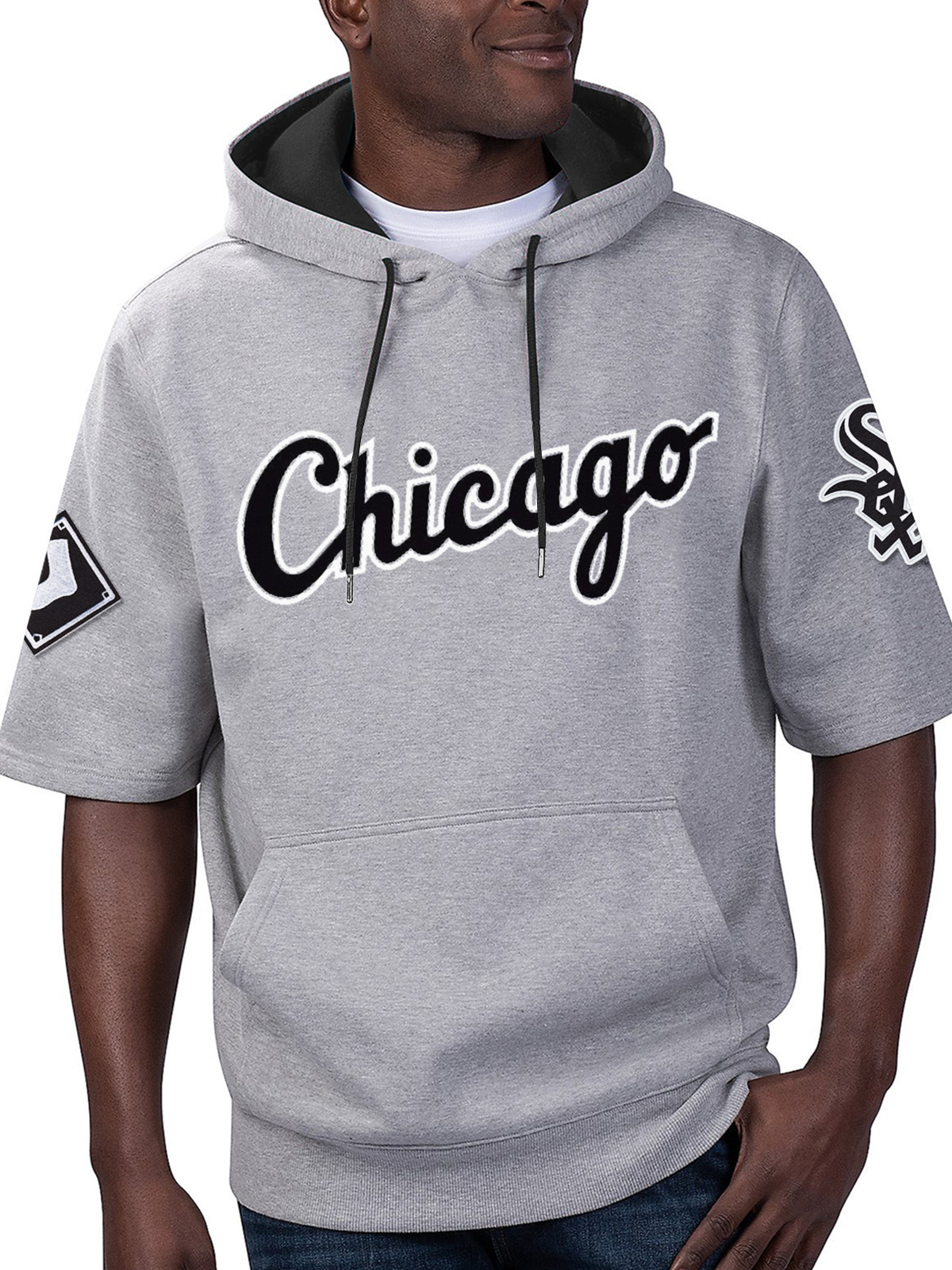 Chicago White Sox Fashion Short Sleeve Hooded Sweatshirt