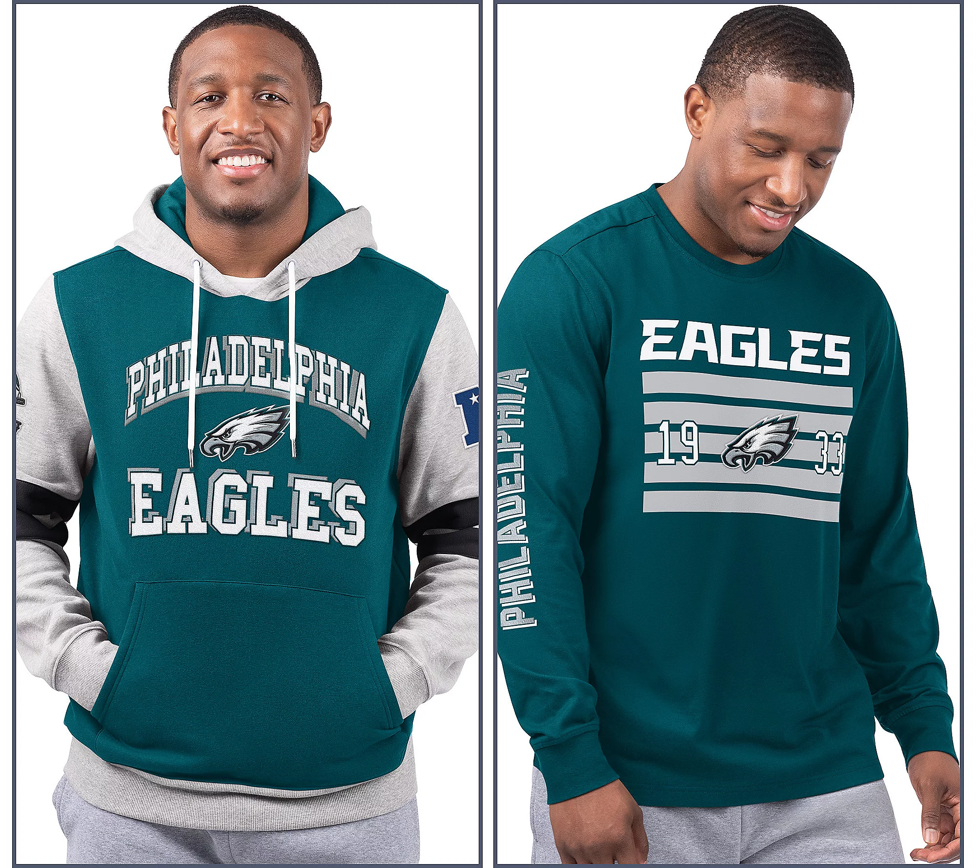 Philadelphia Eagles  Long Sleeve Tee & Pullover Hoodie Set