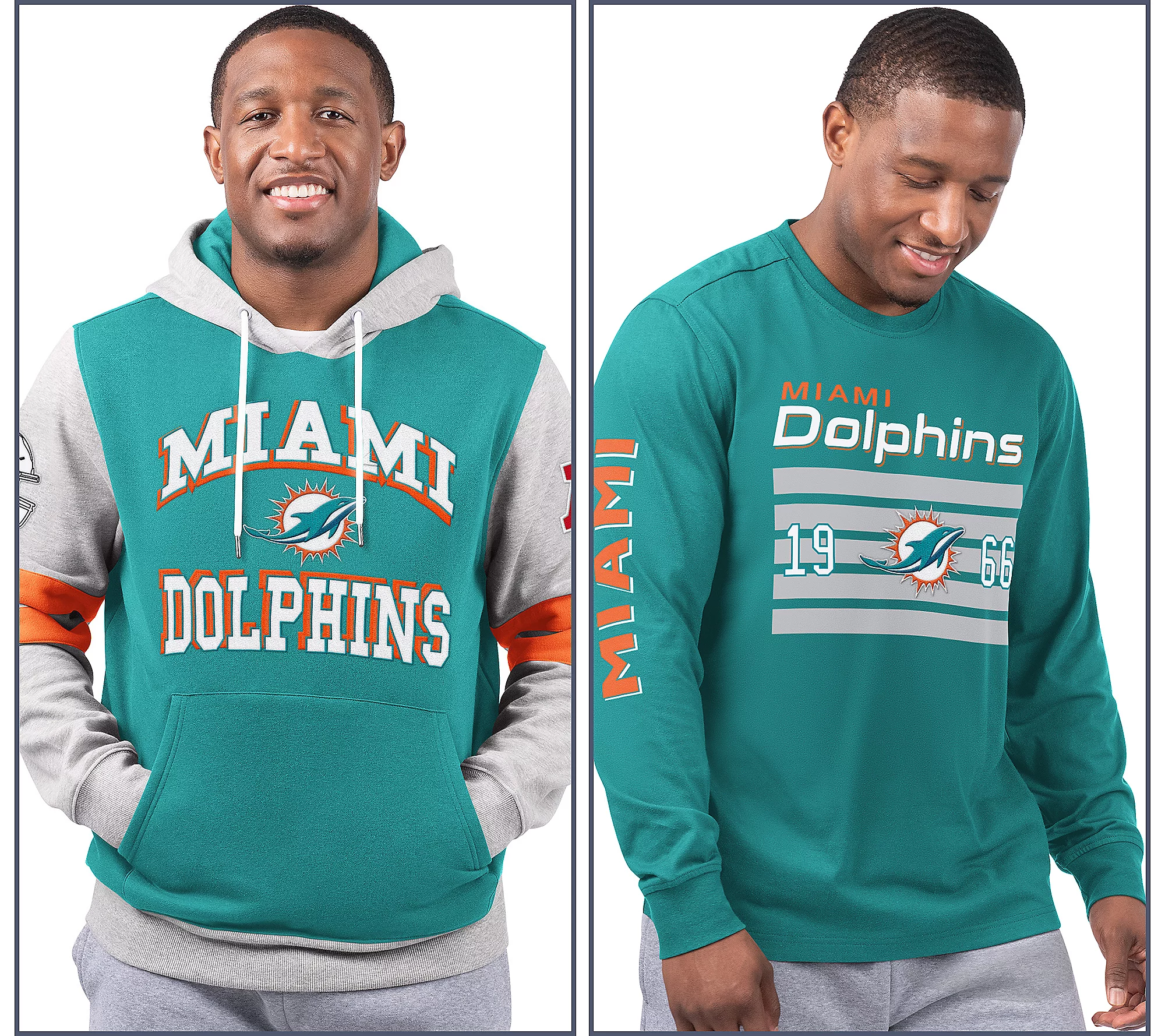 Miami Dolphins  Long Sleeve Tee & Pullover Hoodie Set