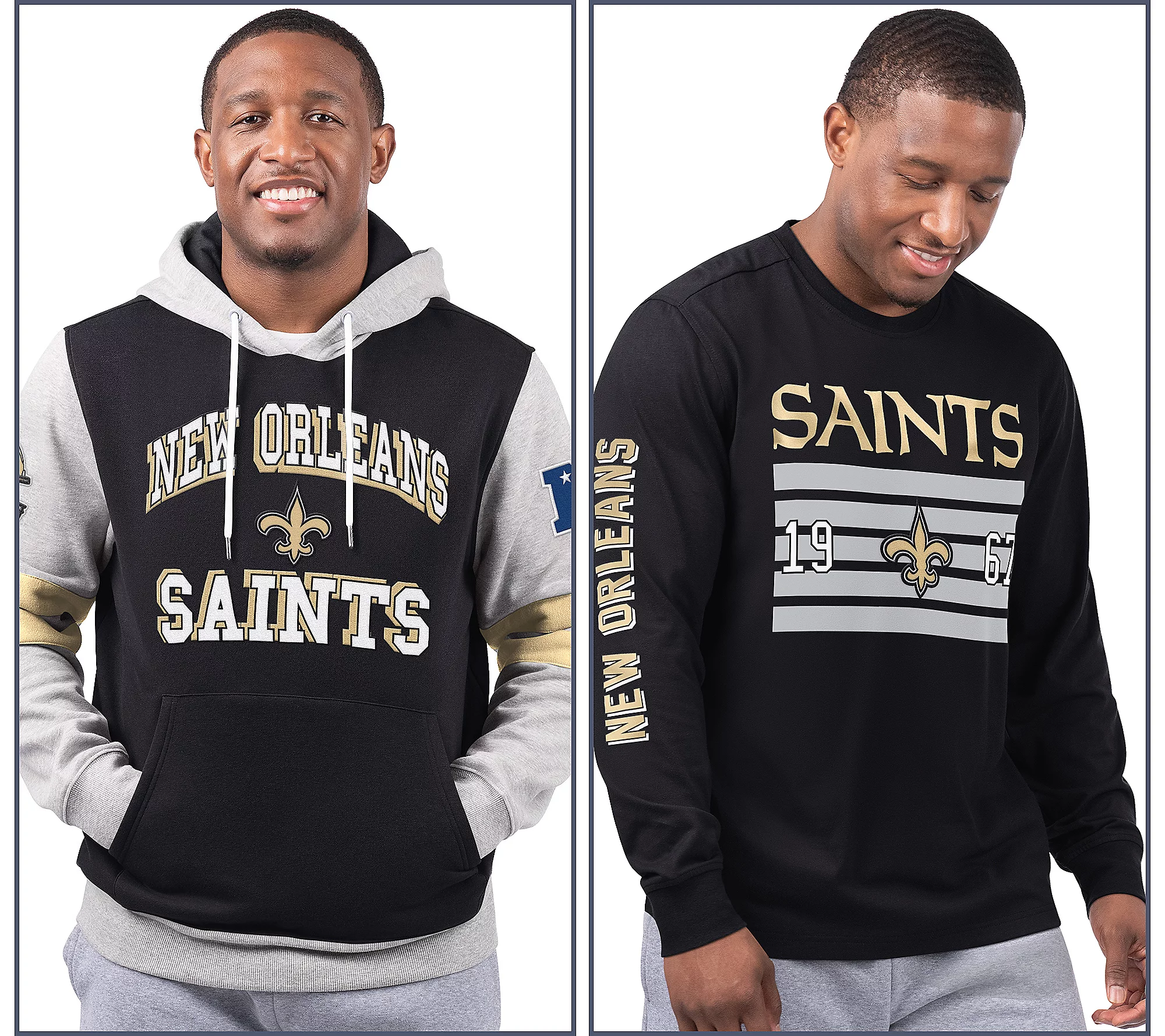New Orleans Saints  Long Sleeve Tee & Pullover Hoodie Set