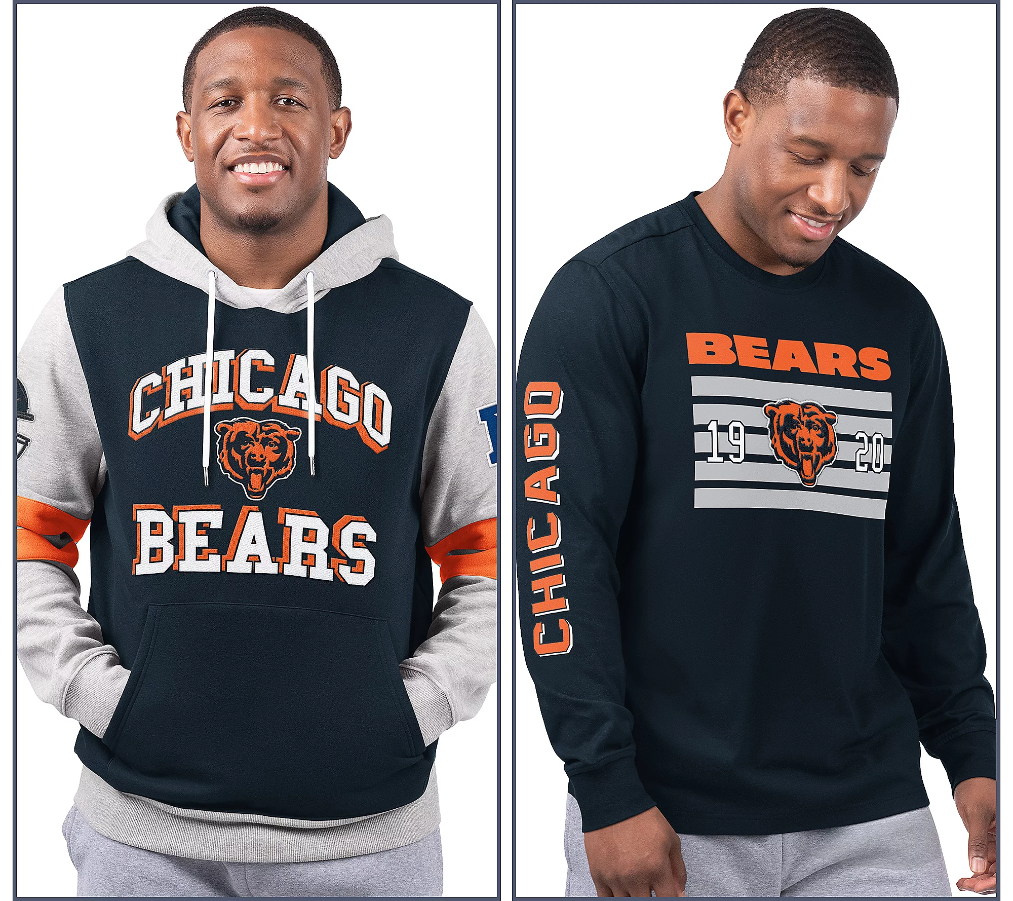 Chicago Bears  Long Sleeve Tee & Pullover Hoodie Set