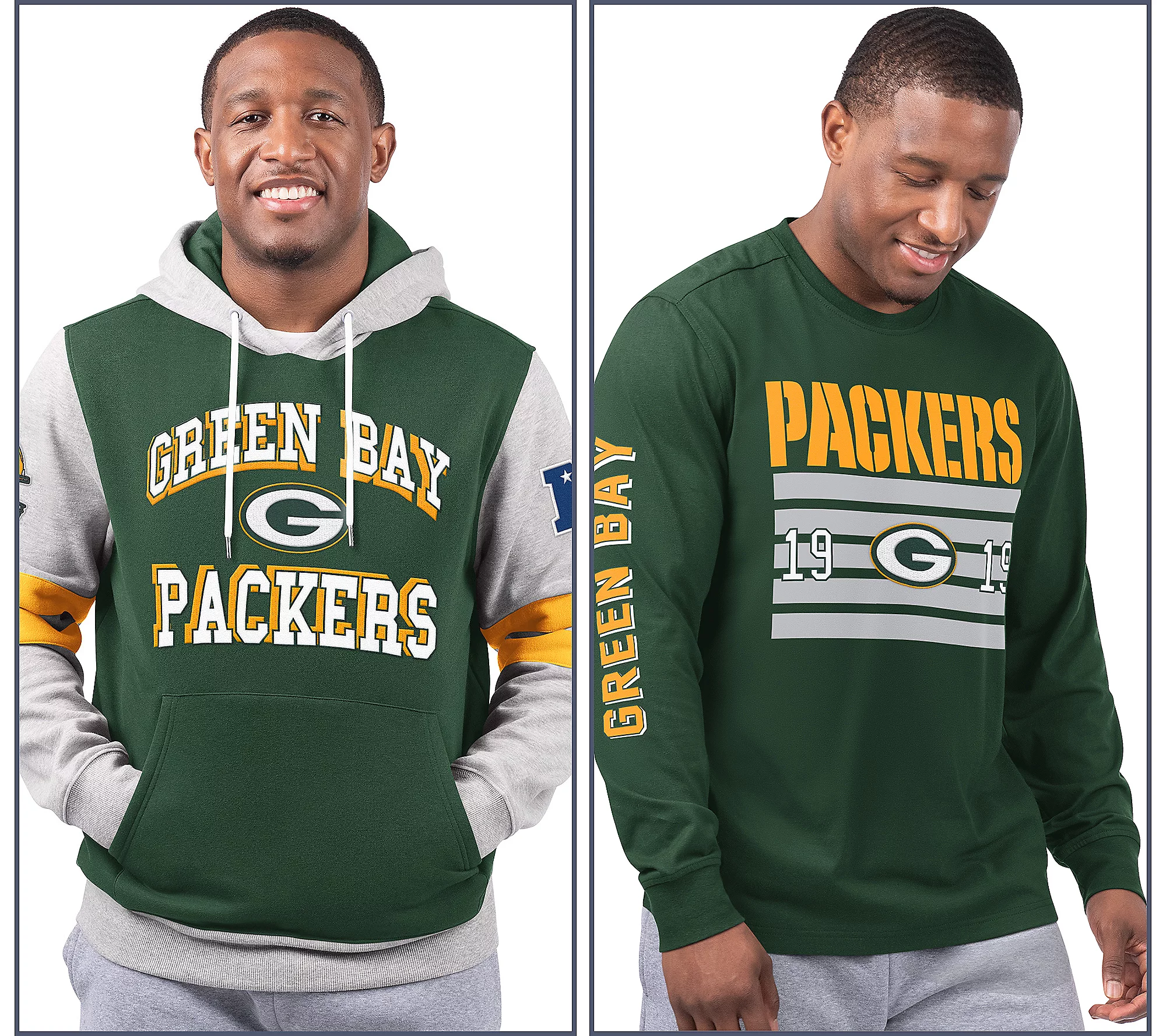 Green Bay Packers  Long Sleeve Tee & Pullover Hoodie Set
