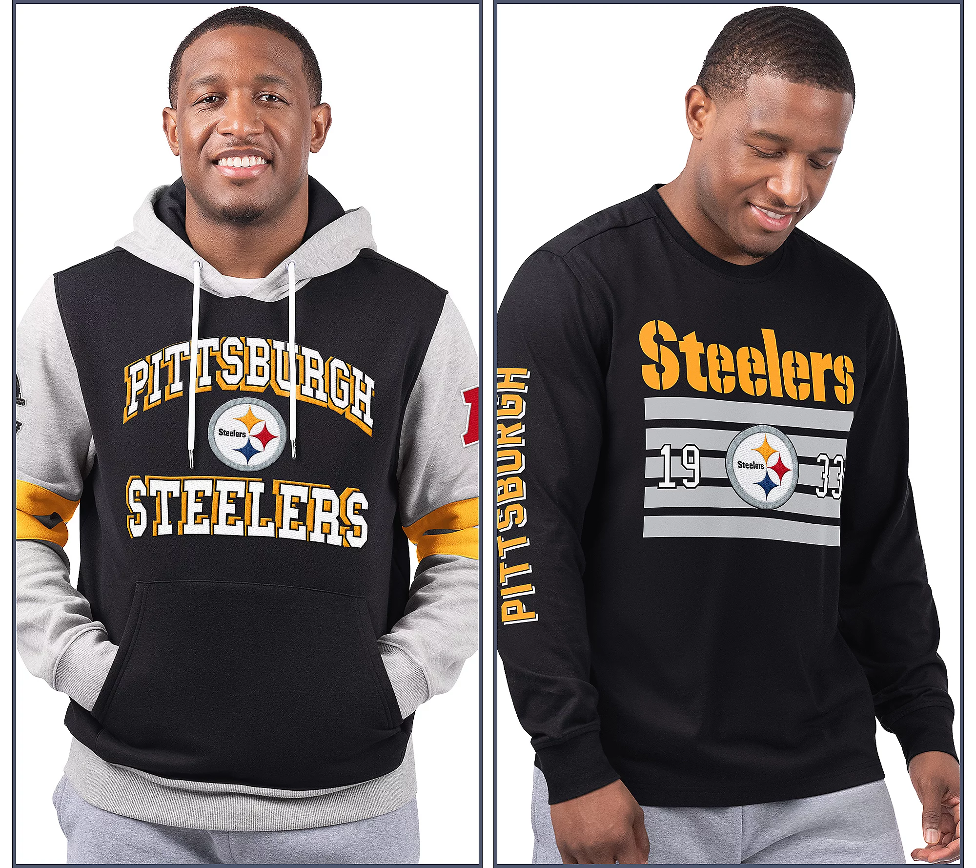 Pittsburgh Steelers Long Sleeve Tee & Pullover Hoodie Set